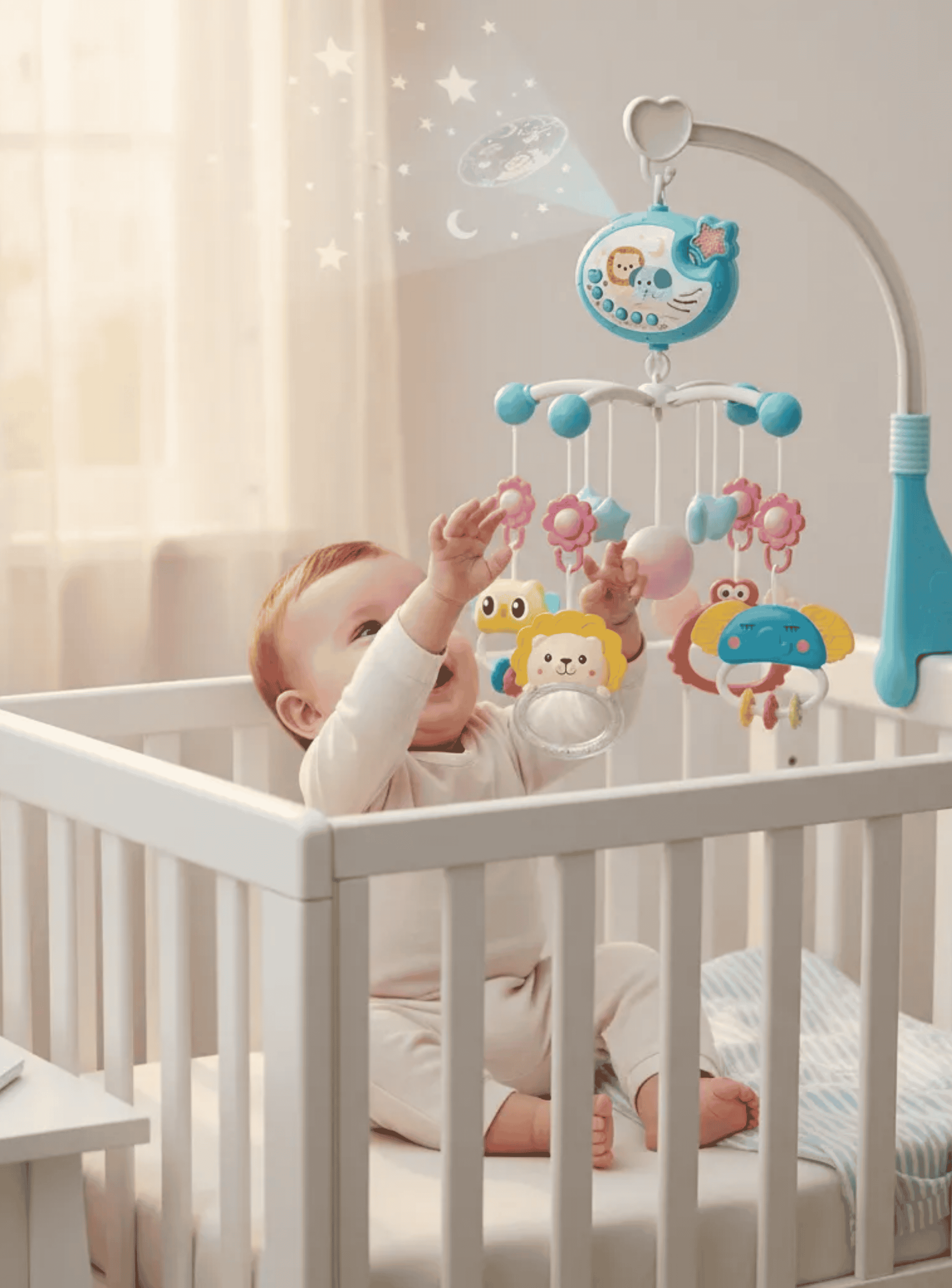 Móvil para Cuna Musical con Proyección de Estrellas y Control Remoto-3