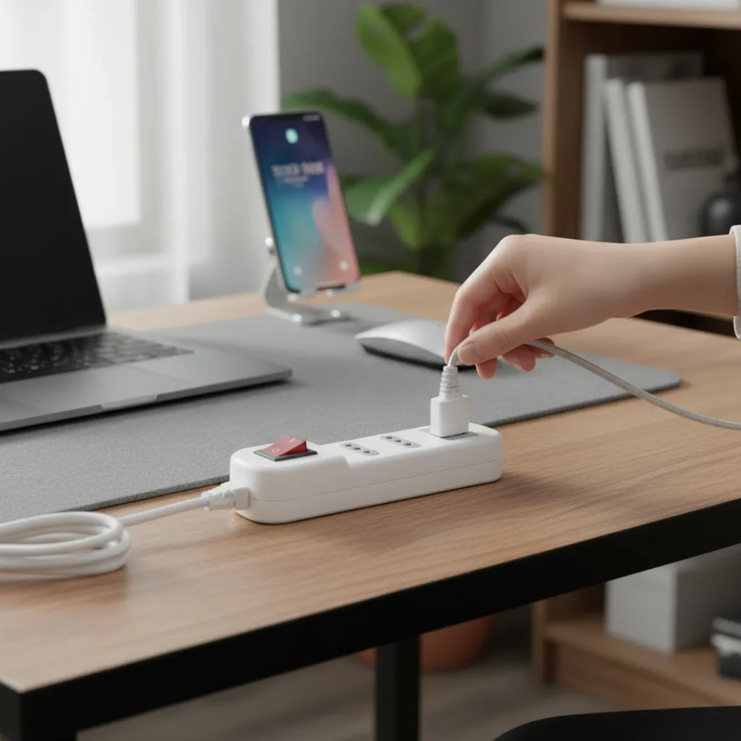 Alargador El ctrico 4 Posiciones con Interruptor 3 Metros Blanco-4