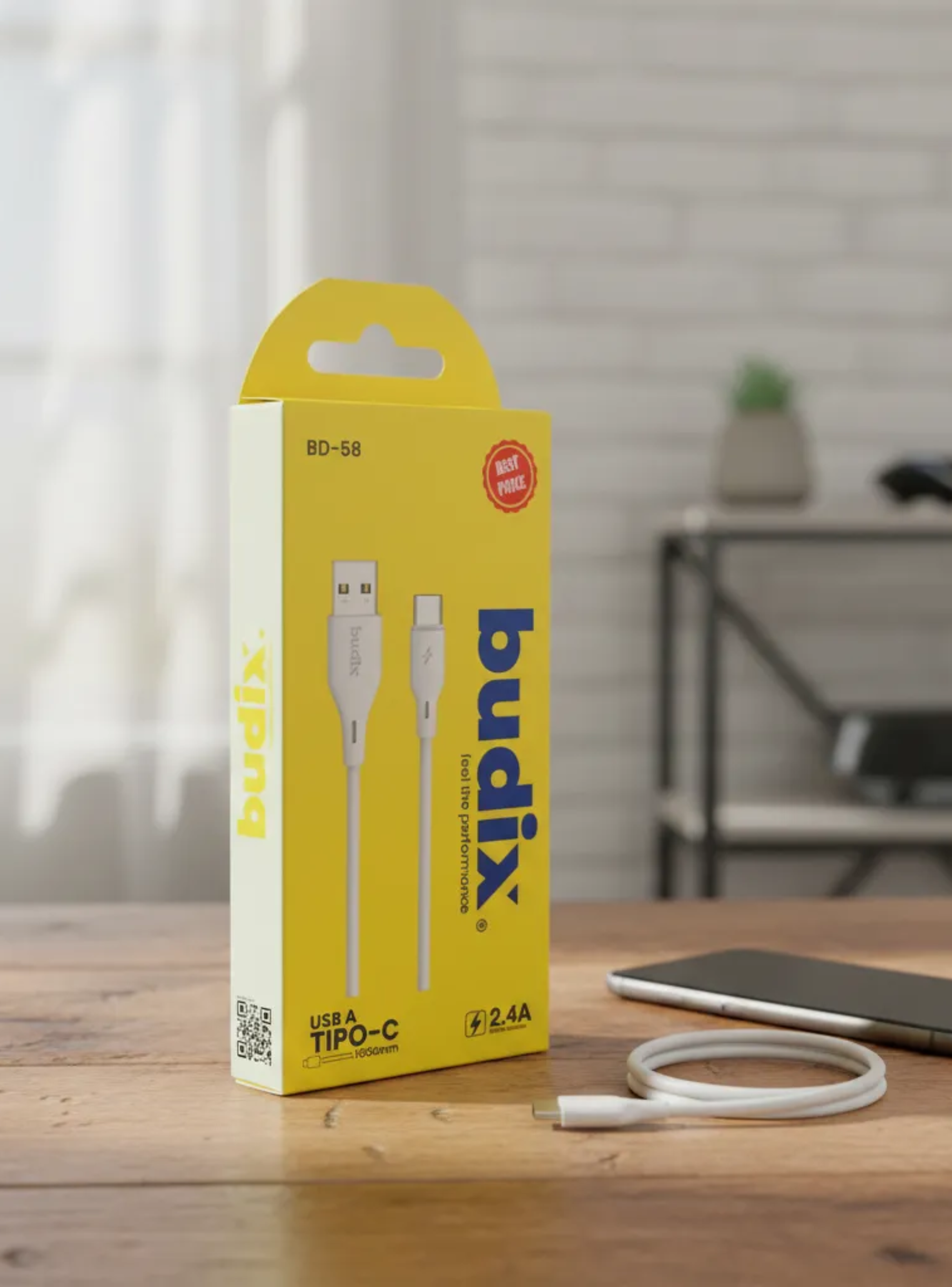 Cable USB a Tipo C Budix 1m Transferencia de Datos-2