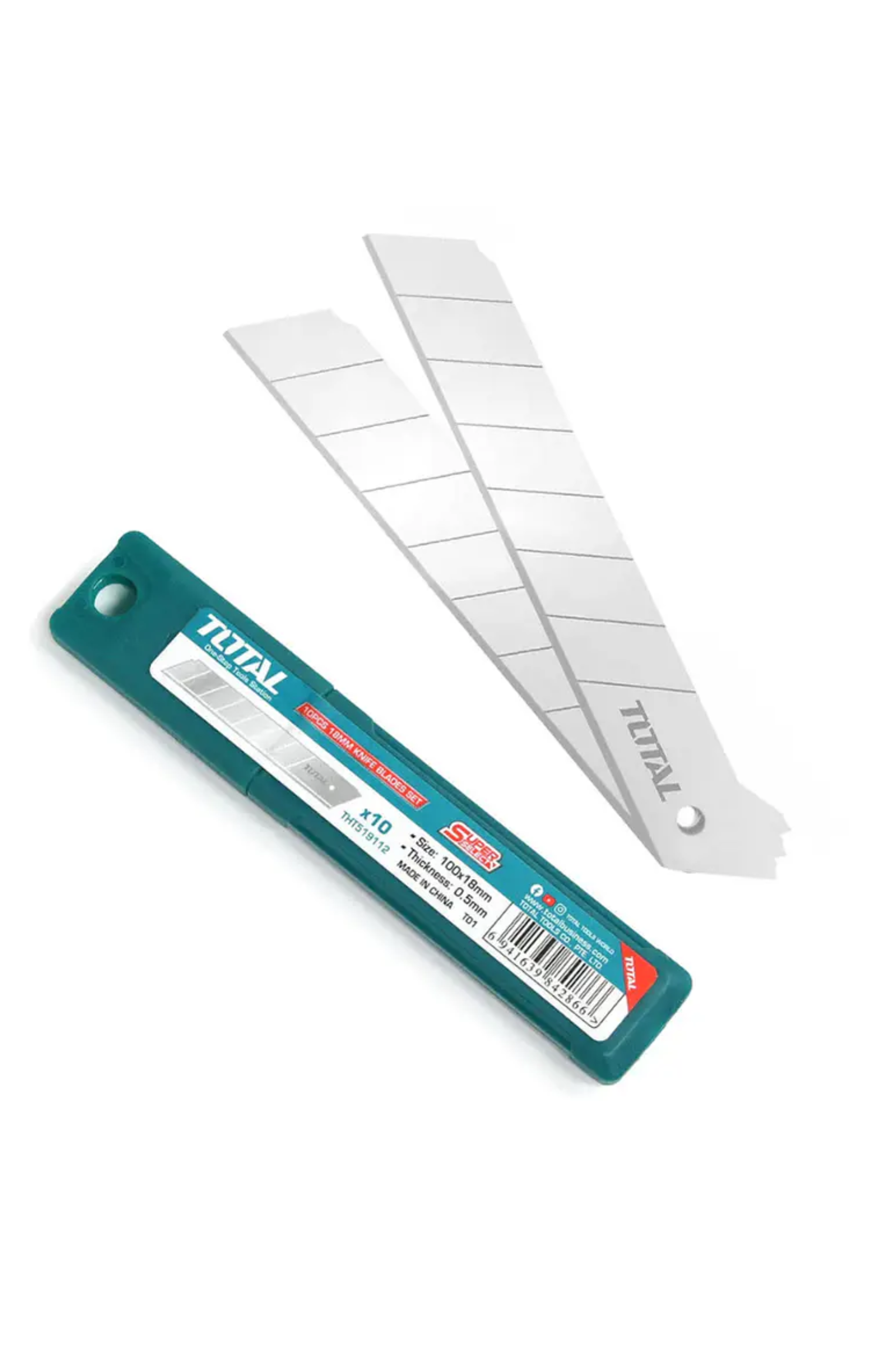 Repuesto para Cuchillo Cartonero Total THT519112 18 mm Pack de 10 Hojas SK5-2
