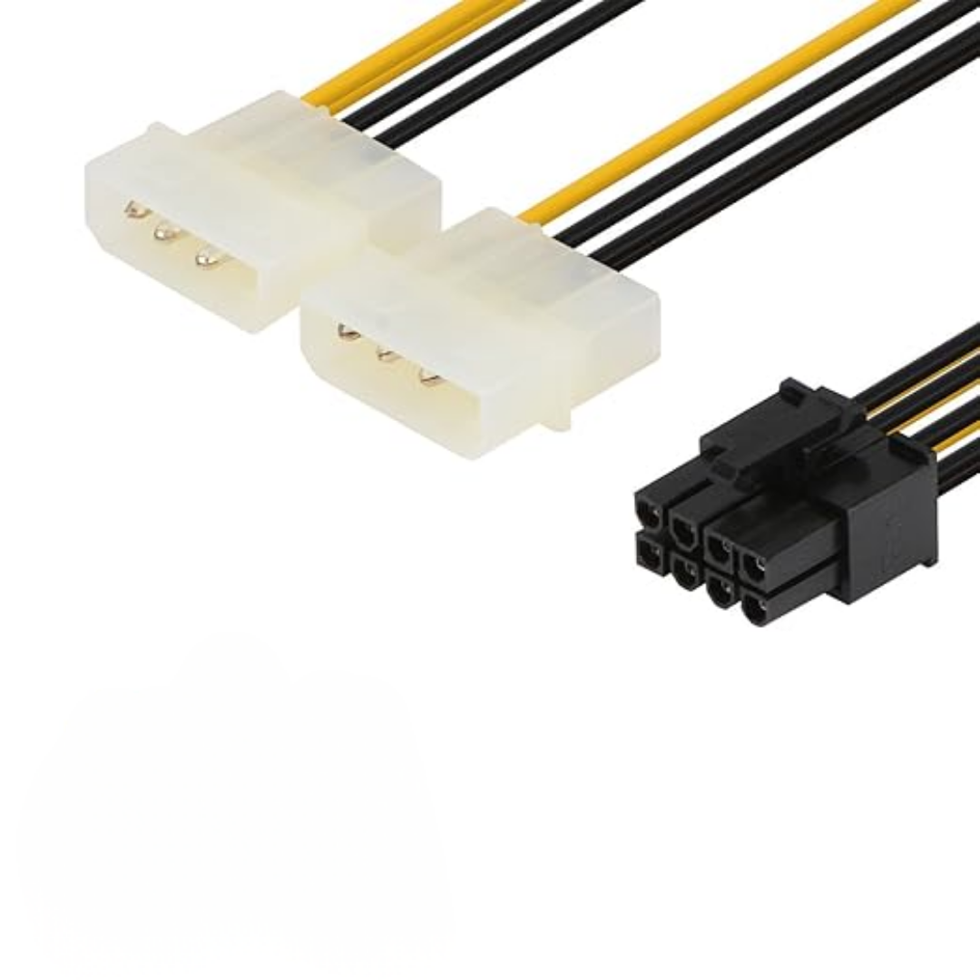 Cable Adaptador Molex 2x4 Pin a PCIe 8 Pin para GPU-3