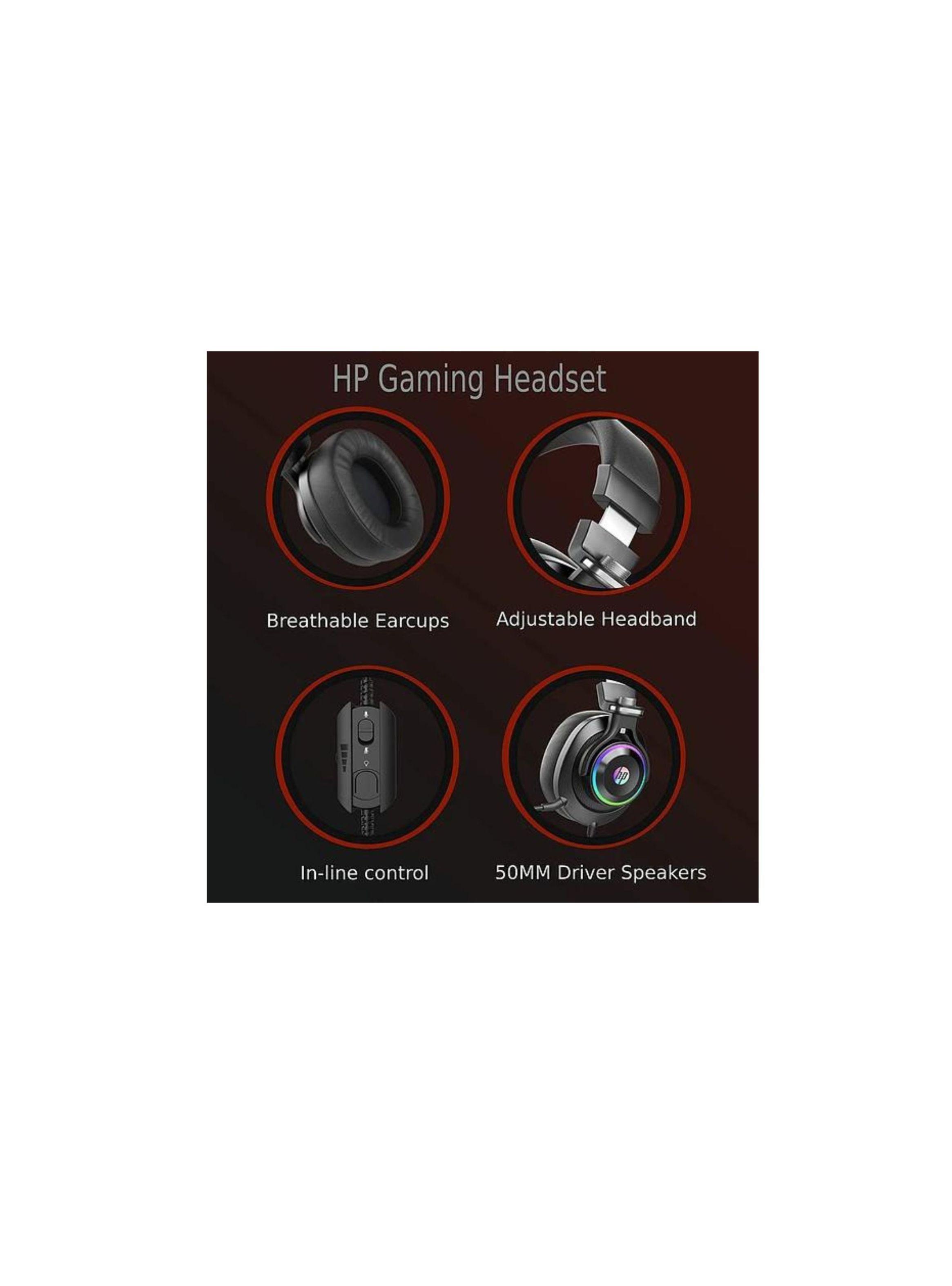 Audifonos Gamer HP H360, Microfono, PC, Celular, Consolas, RGB-4