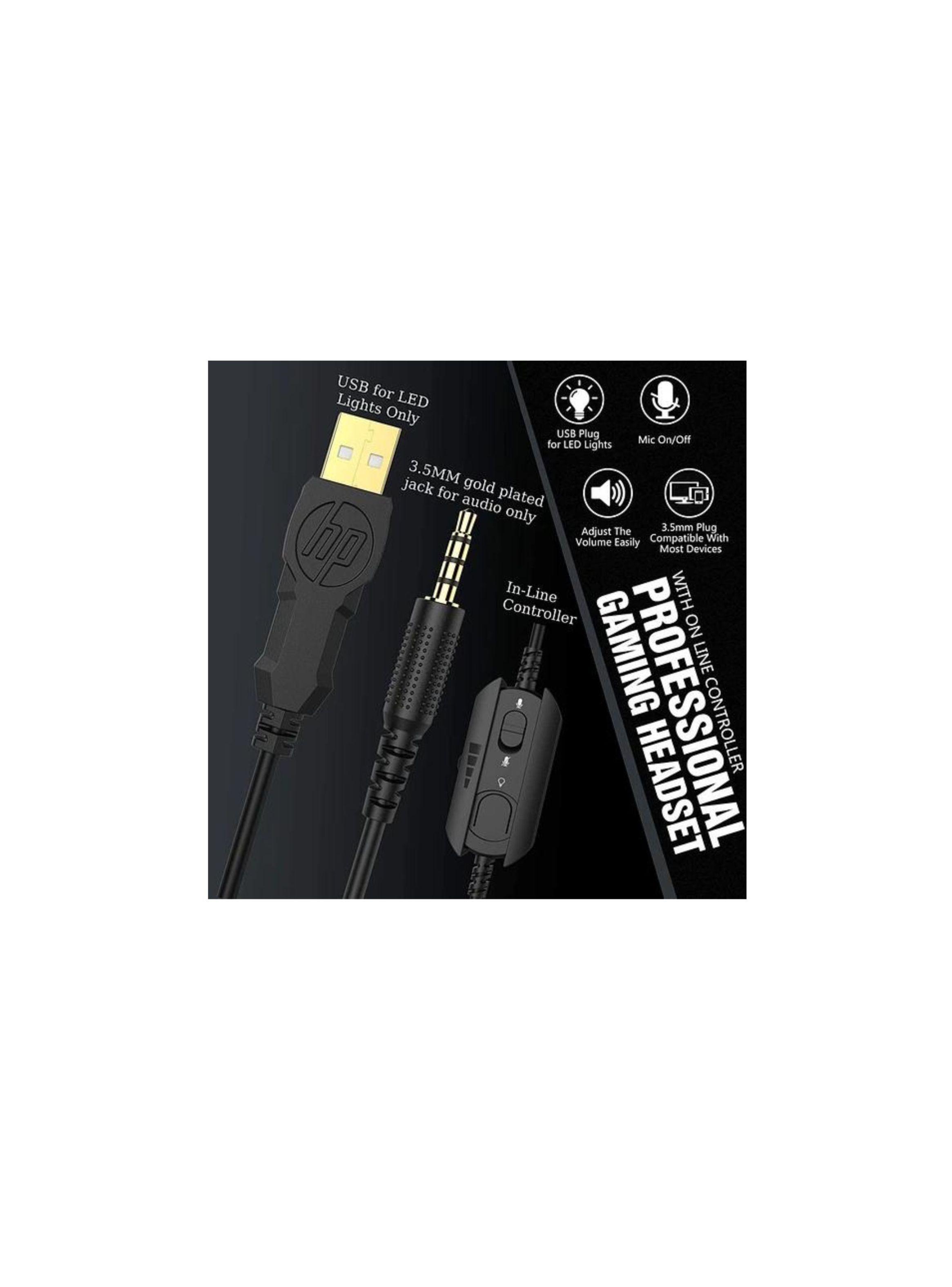 Audifonos Gamer HP H360, Microfono, PC, Celular, Consolas, RGB-5