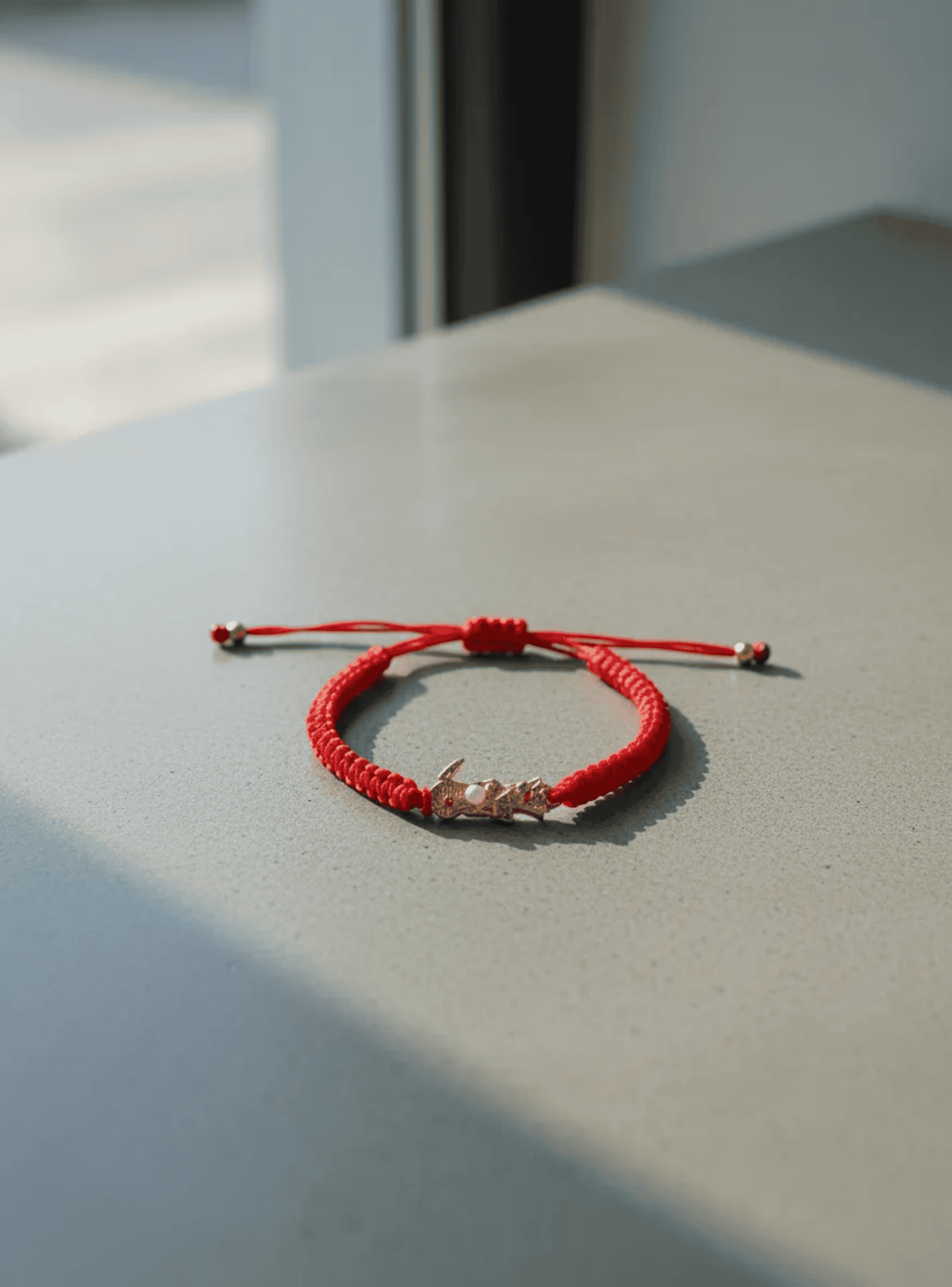 Pulsera Hilo Rojo Santa Muerte Dorada Ajustable Amuleto-2