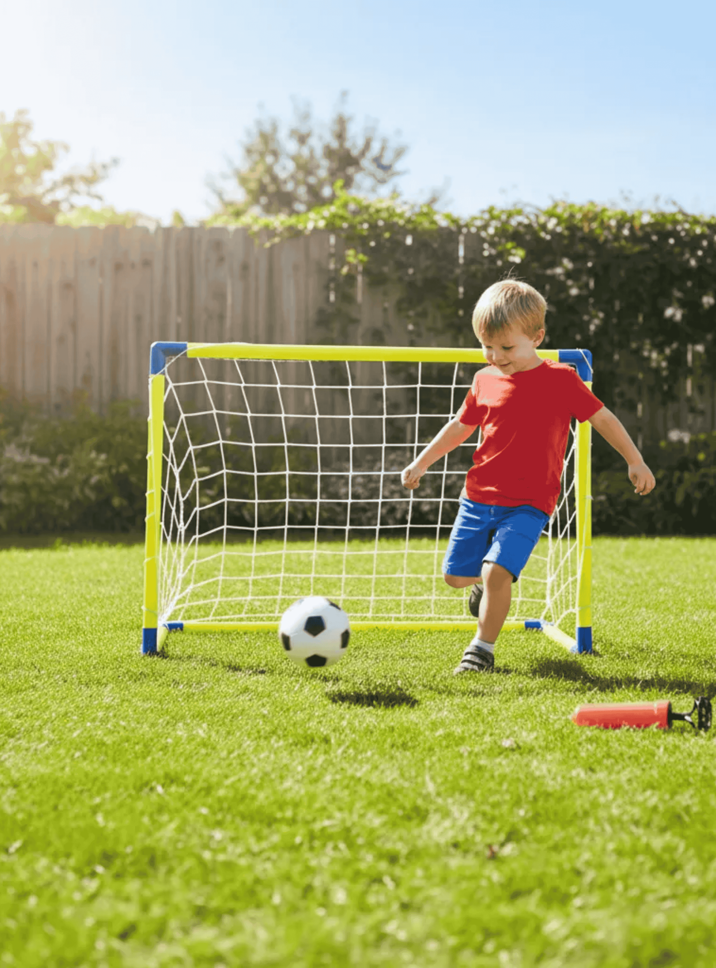 Mini Portería de Futbol Infantil con Balón y Inflador-3