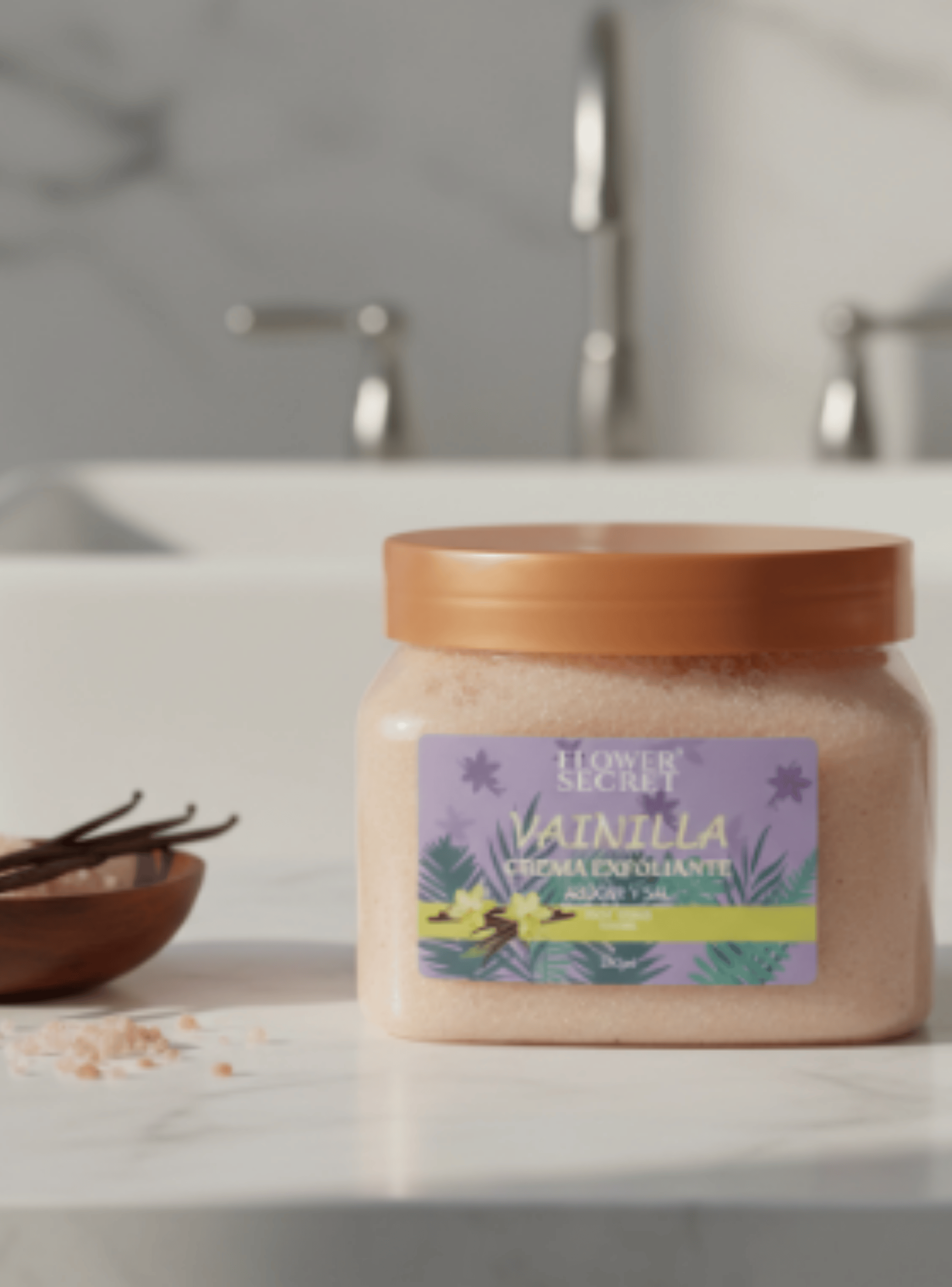 Exfoliante Corporal Azucar y Sal Vainilla 500ml Flower Secret-2