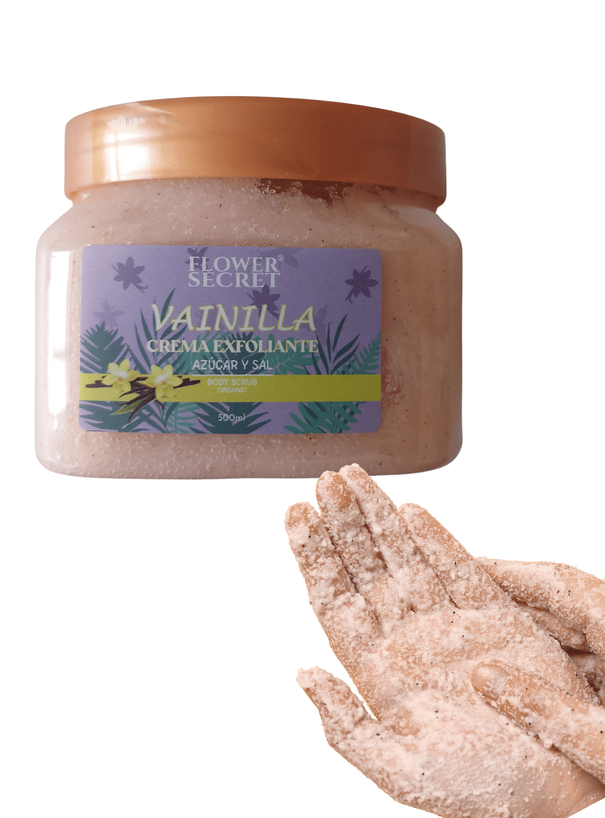 Exfoliante Corporal Azucar y Sal Vainilla 500ml Flower Secret-3