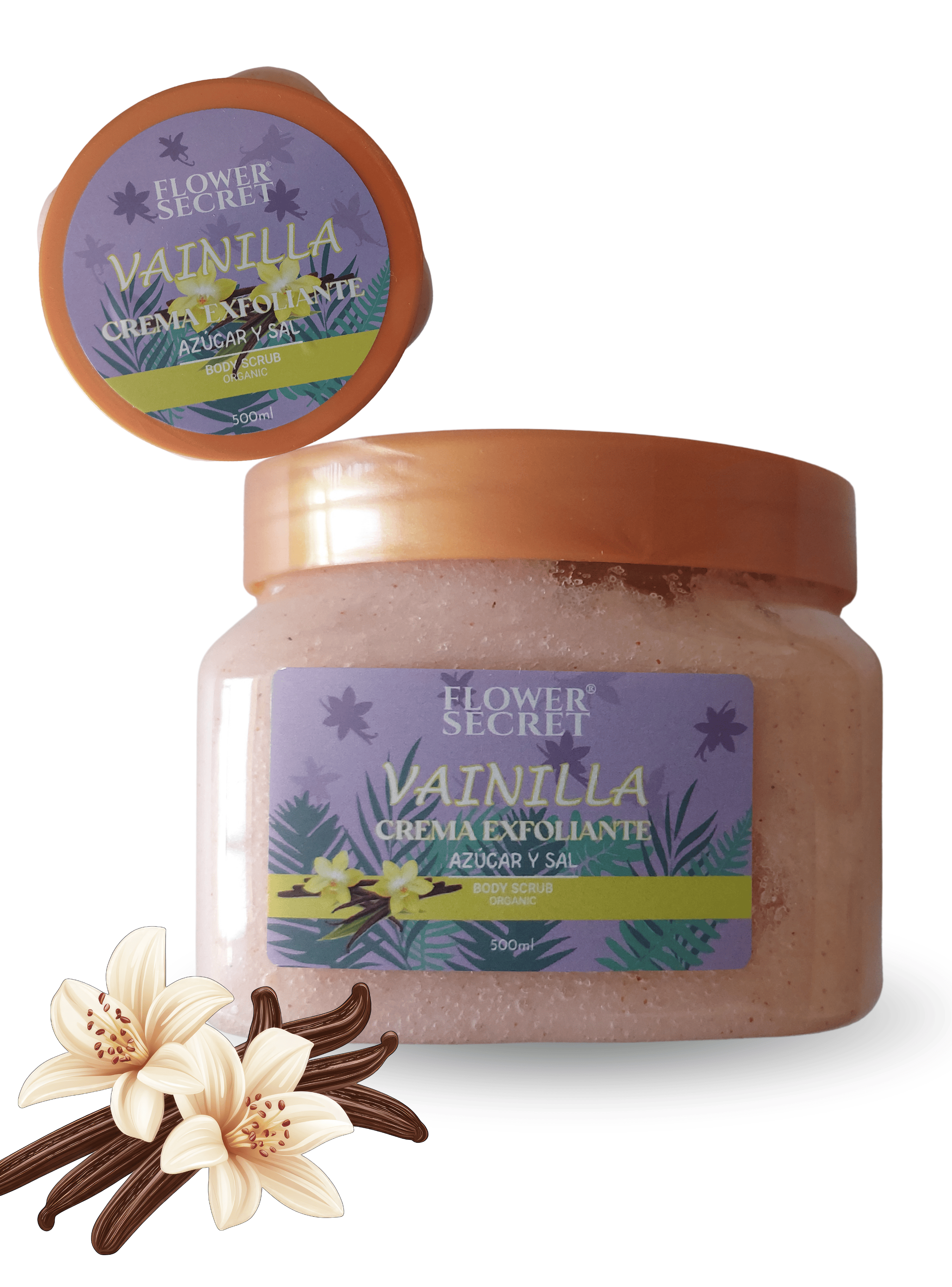 Exfoliante Corporal Azucar y Sal Vainilla 500ml Flower Secret-4