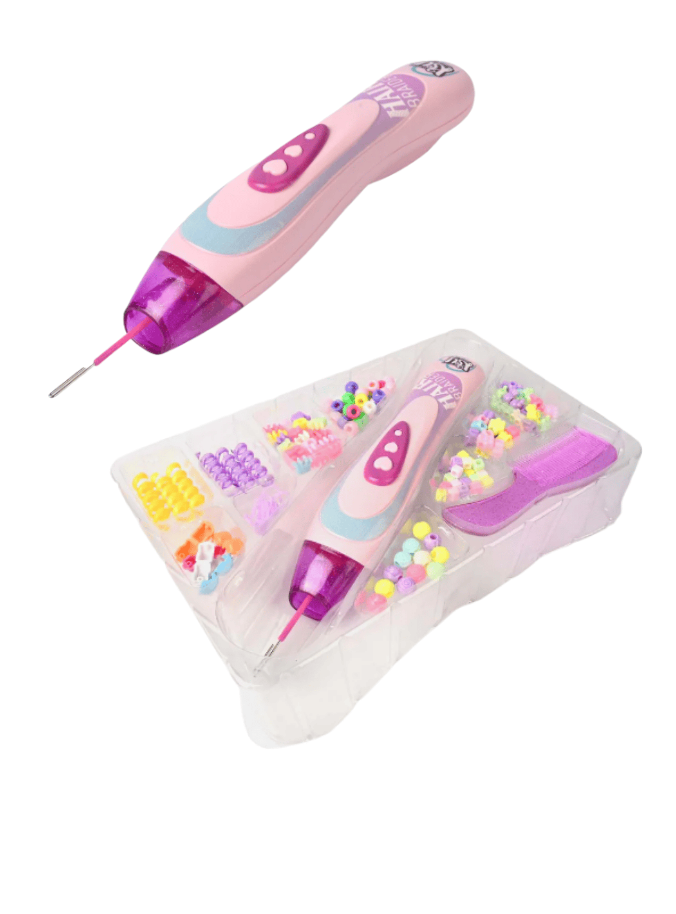 Set de Peinado Infantil Trenzador de Cabello con Accesorios para Ni as-4