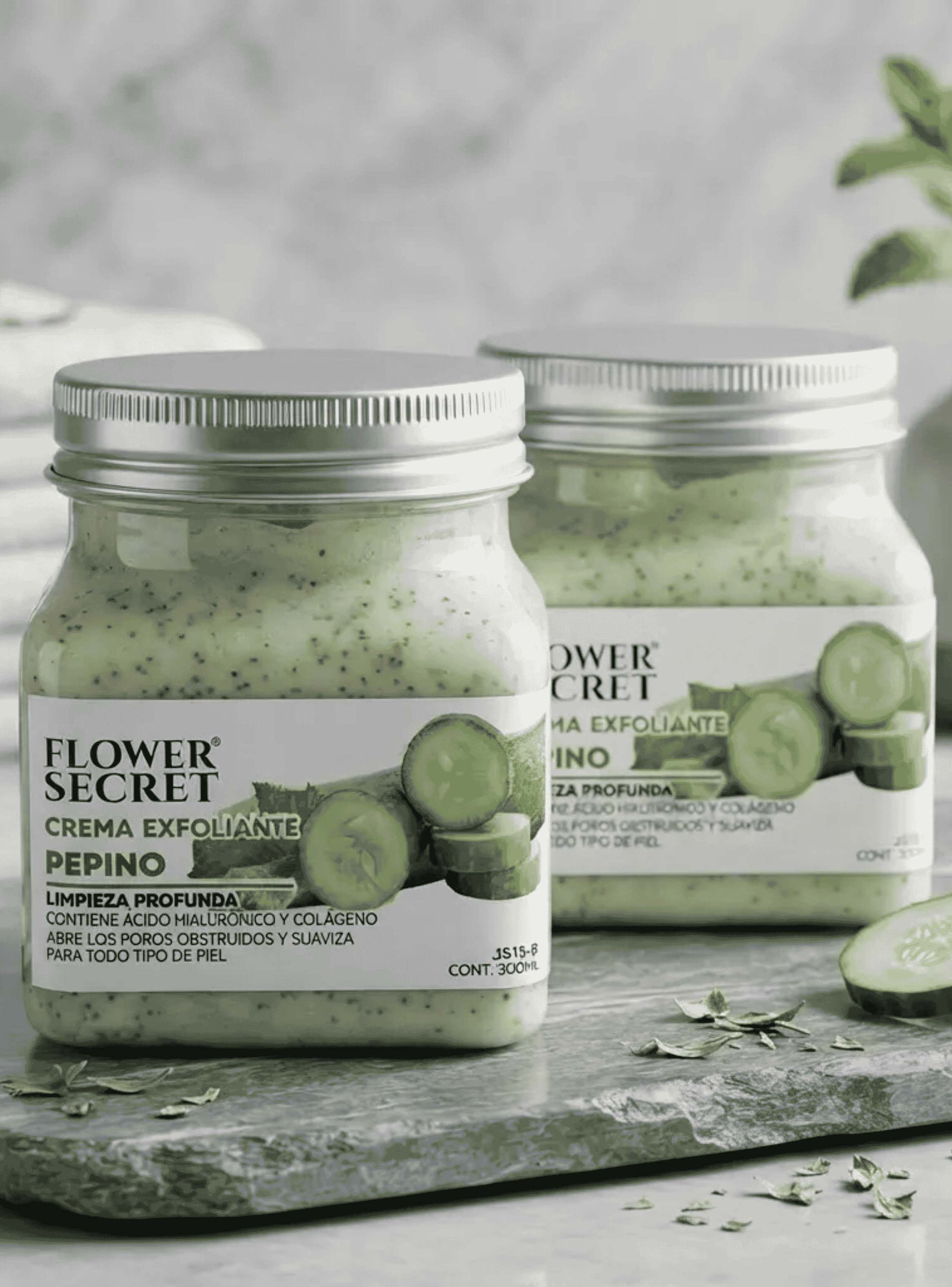 Crema Exfoliante de Pepino 300 ml Flower Secret-3