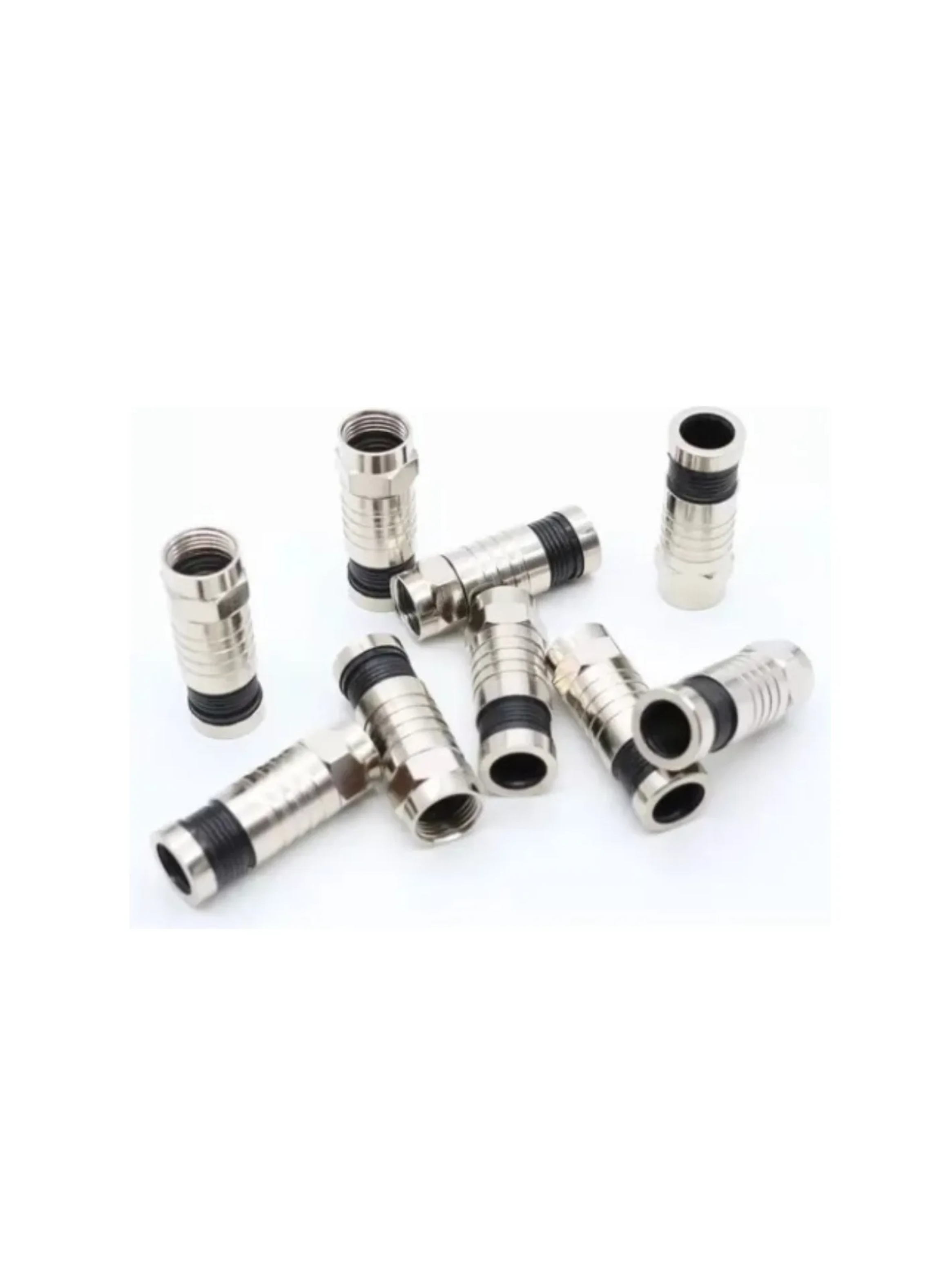 Conector Rg6 Compresion Crimpeable Coaxial Set 10 Unidades Negro-2