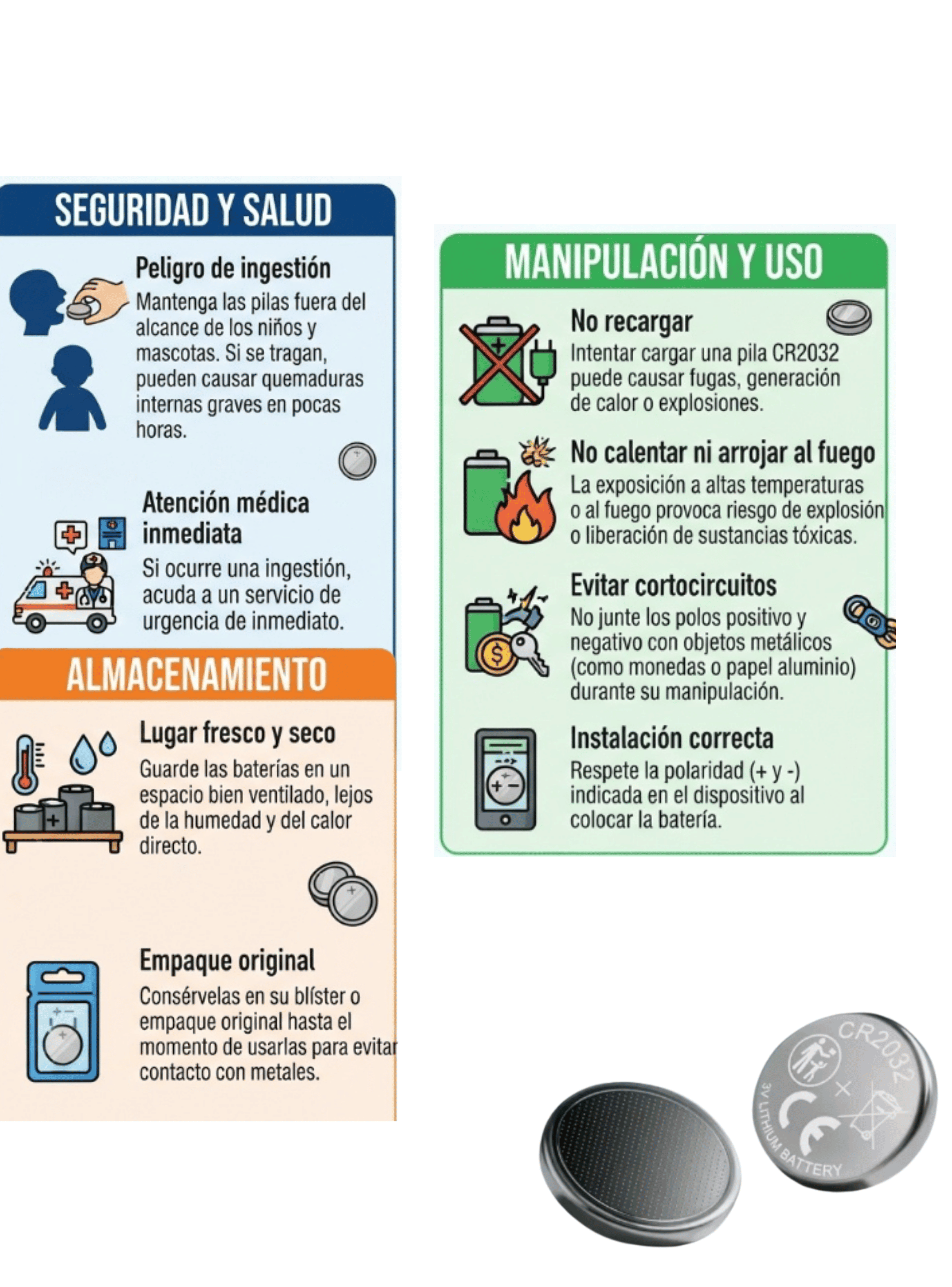 Blister 5 Pilas Baterías CR2032 Litio 3V-4