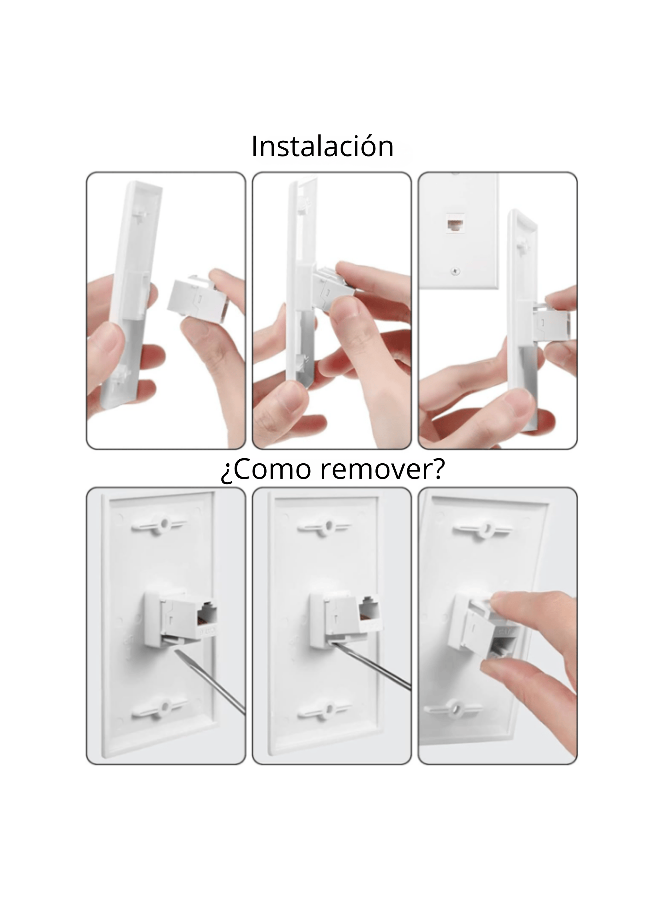 2 Modulos Rj45 Cat6 De Red Jack Keystone Con Tapa Muro Doble-1