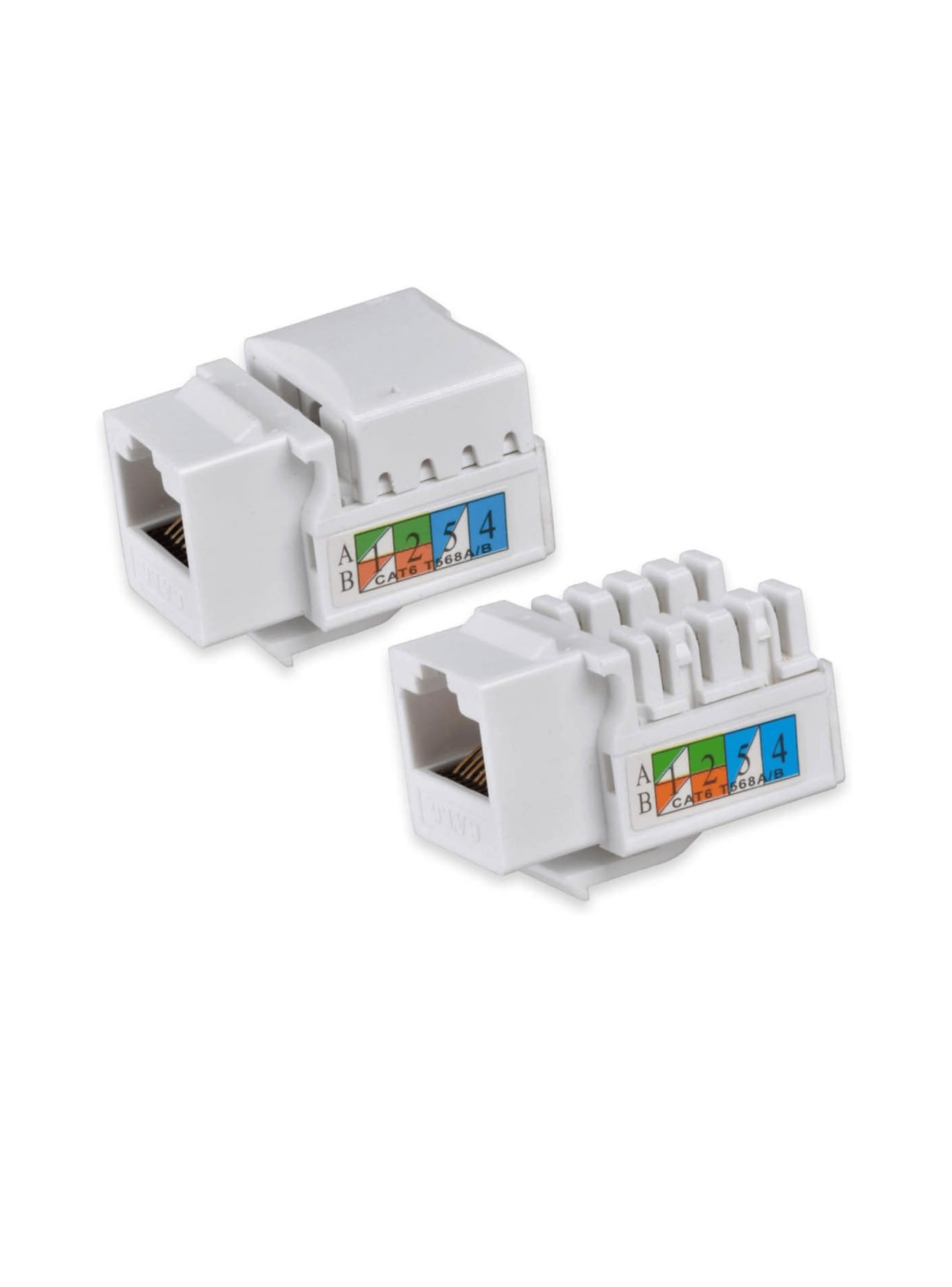 2 Modulos Rj45 Cat6 De Red Jack Keystone Con Tapa Muro Doble-3