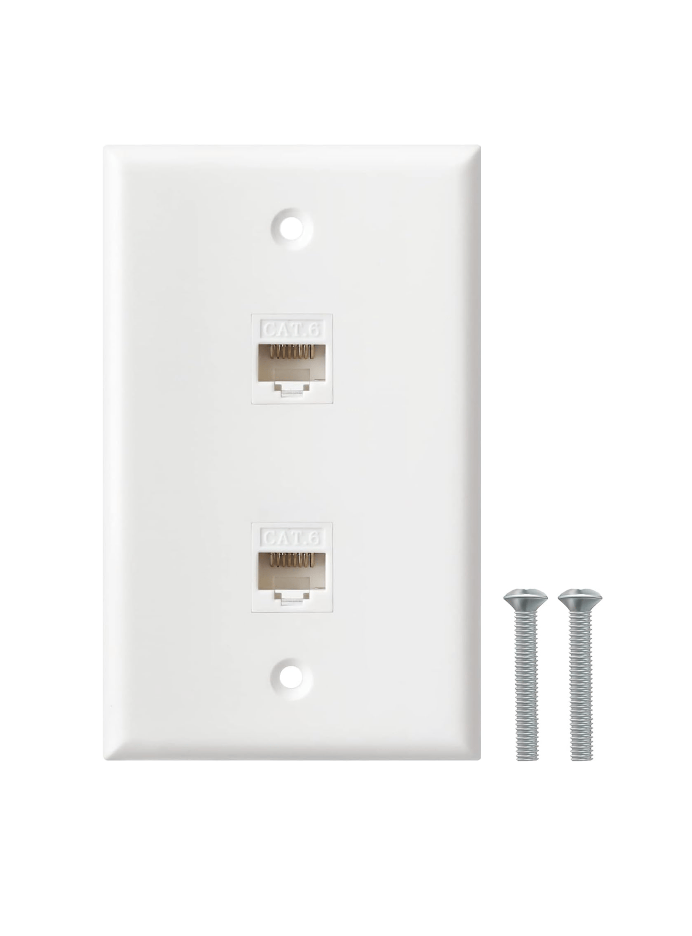 2 Modulos Rj45 Cat6 De Red Jack Keystone Con Tapa Muro Doble-6
