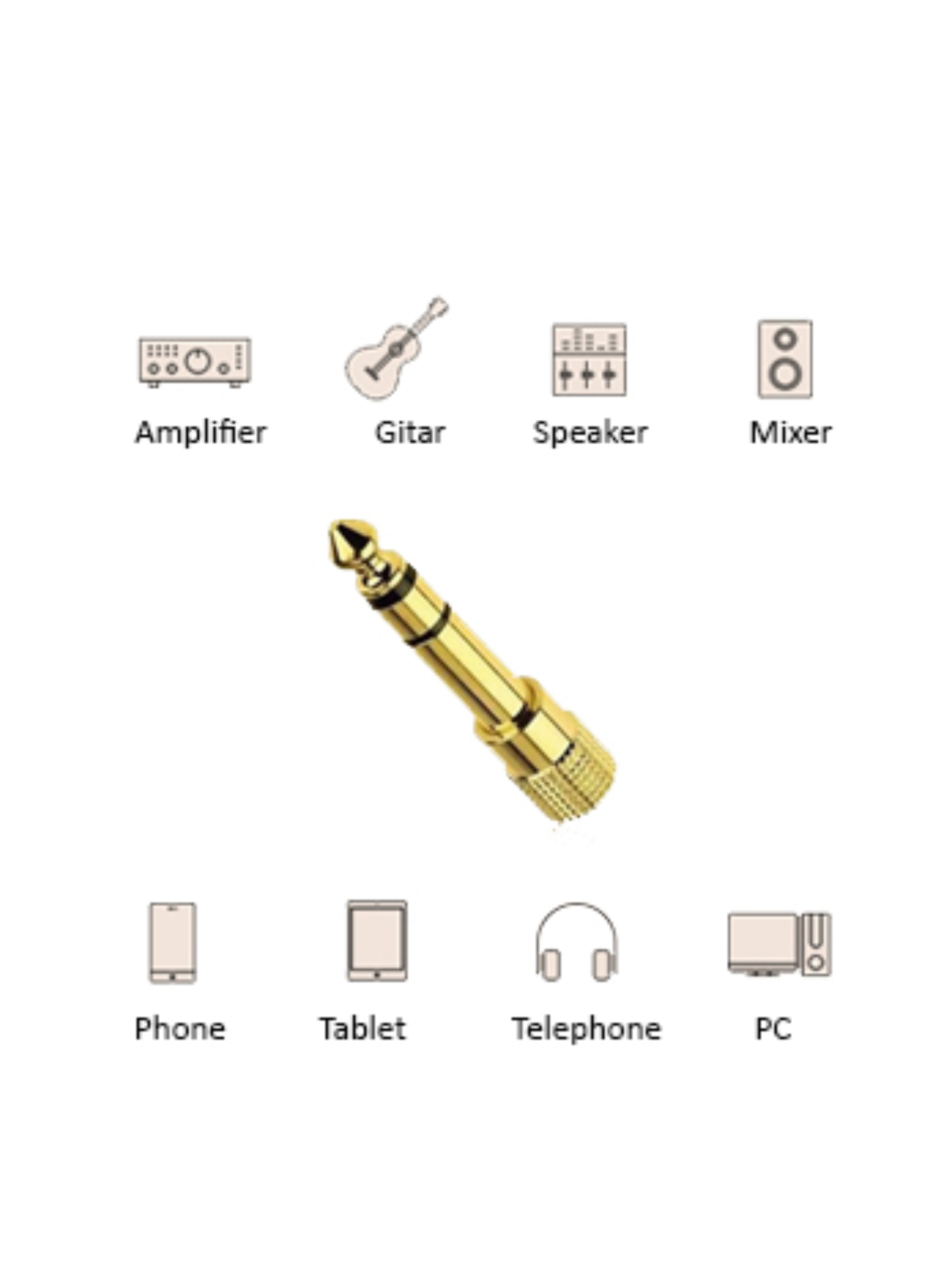 Adaptador Audio 6 3 mm a 3 5 mm Estereo Plug Profesional-3