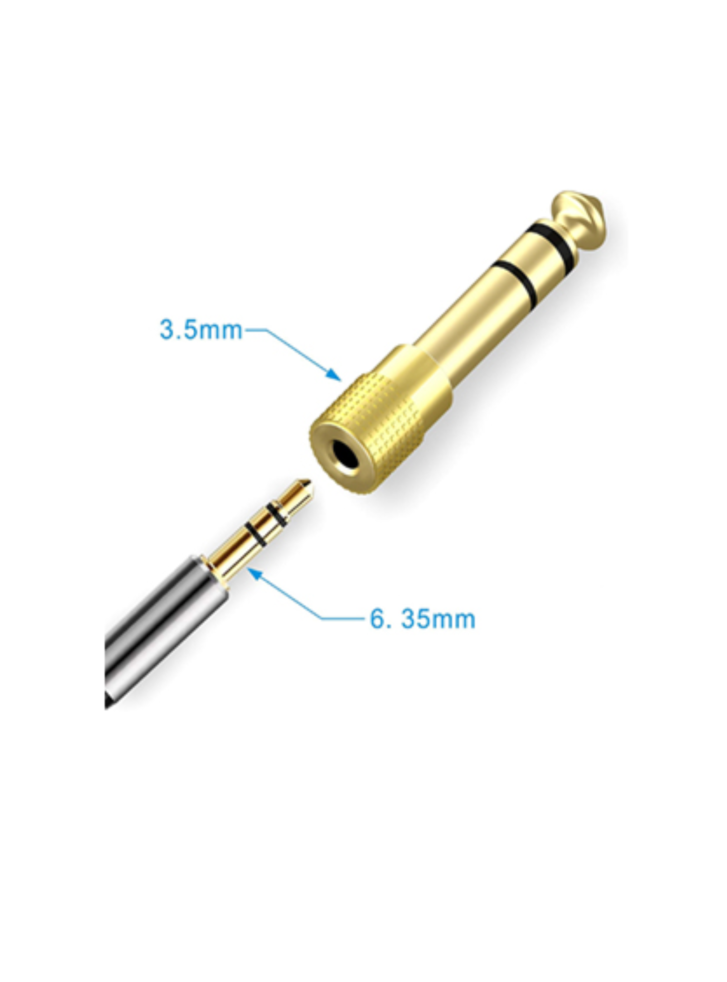 Adaptador Audio 6 3 mm a 3 5 mm Estereo Plug Profesional-4