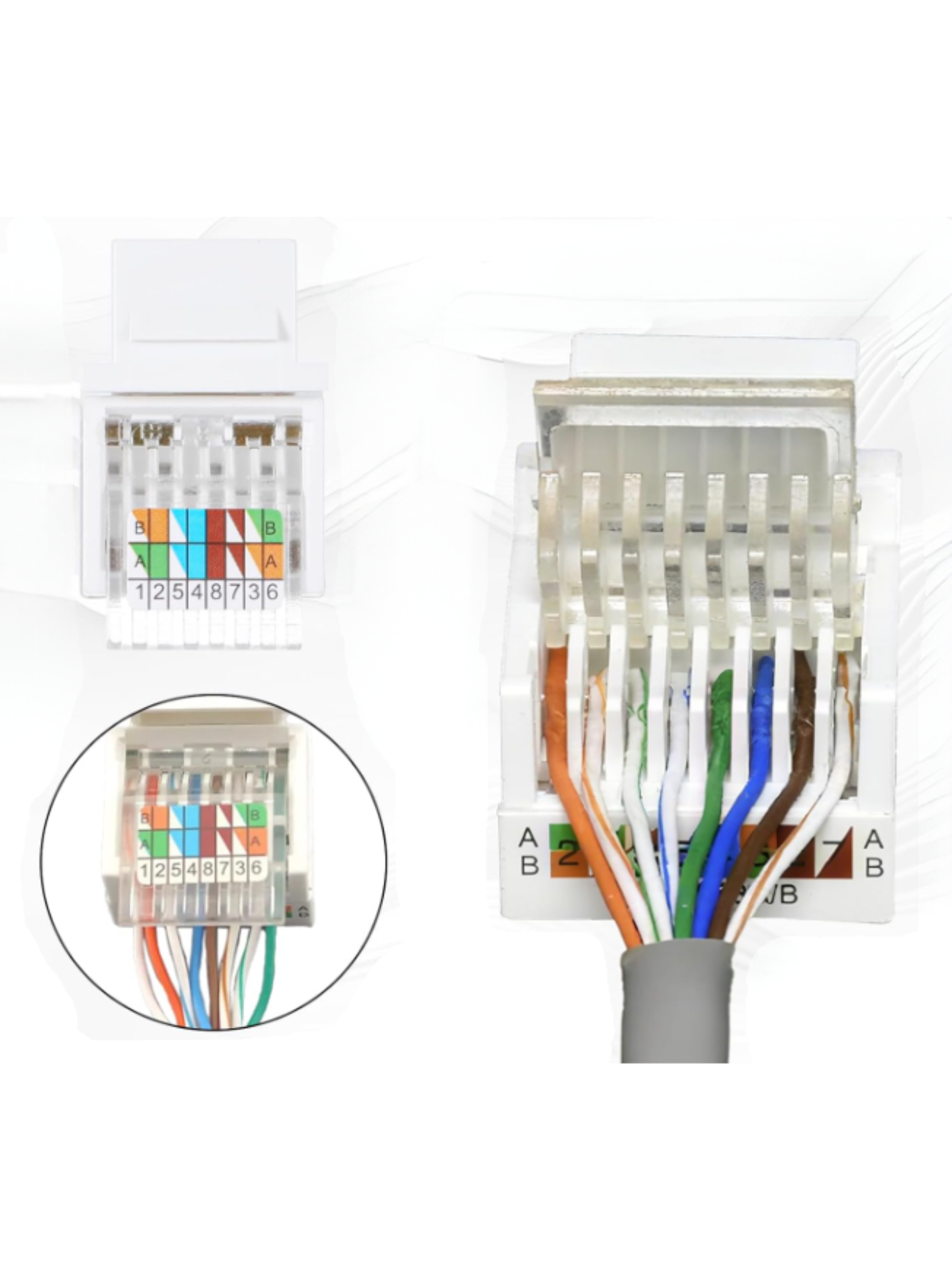 Conector Keystone RJ45 Hembra CAT6 Sin Herramientas-2