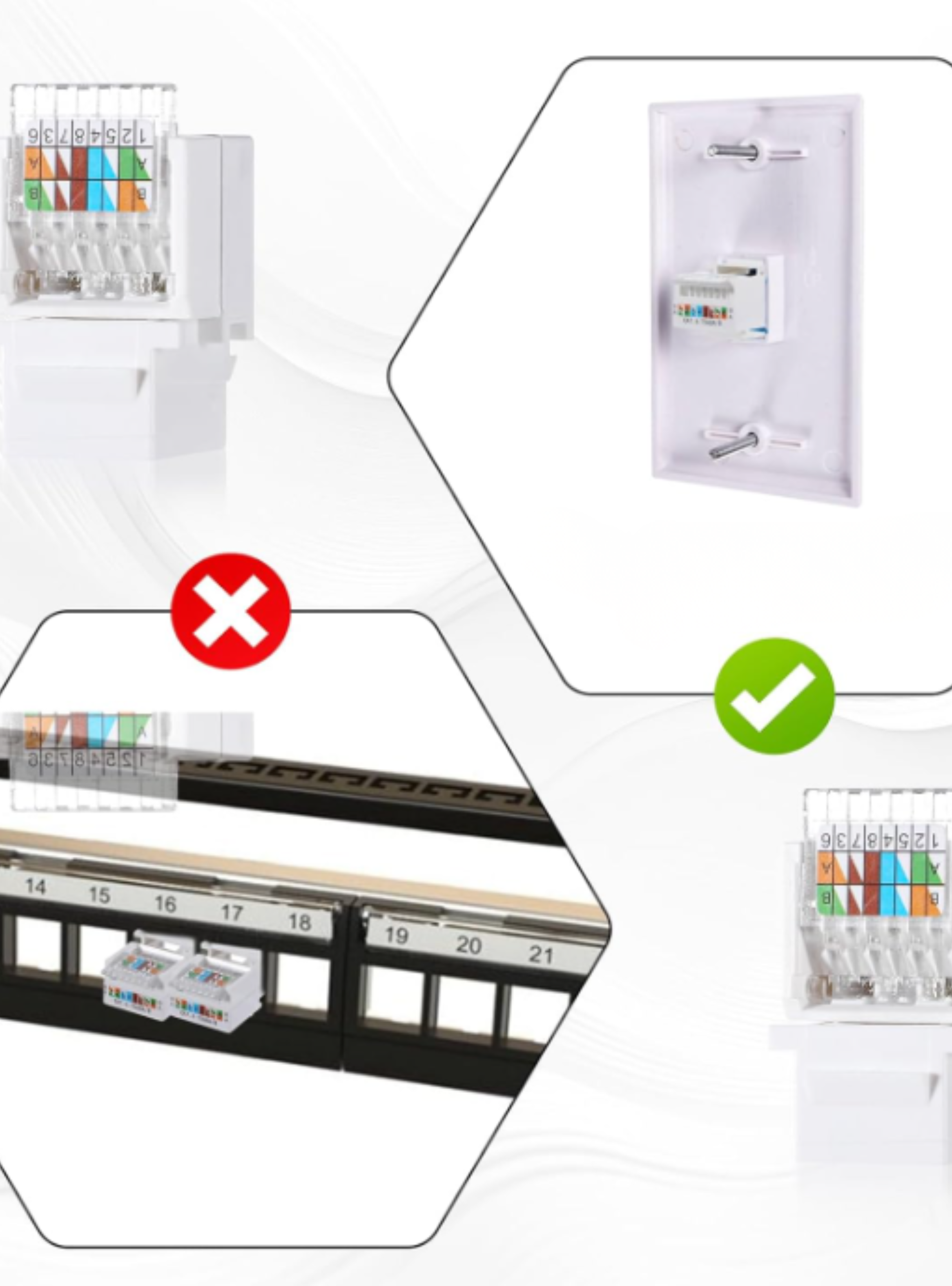 Conector Keystone RJ45 Hembra CAT6 Sin Herramientas-3