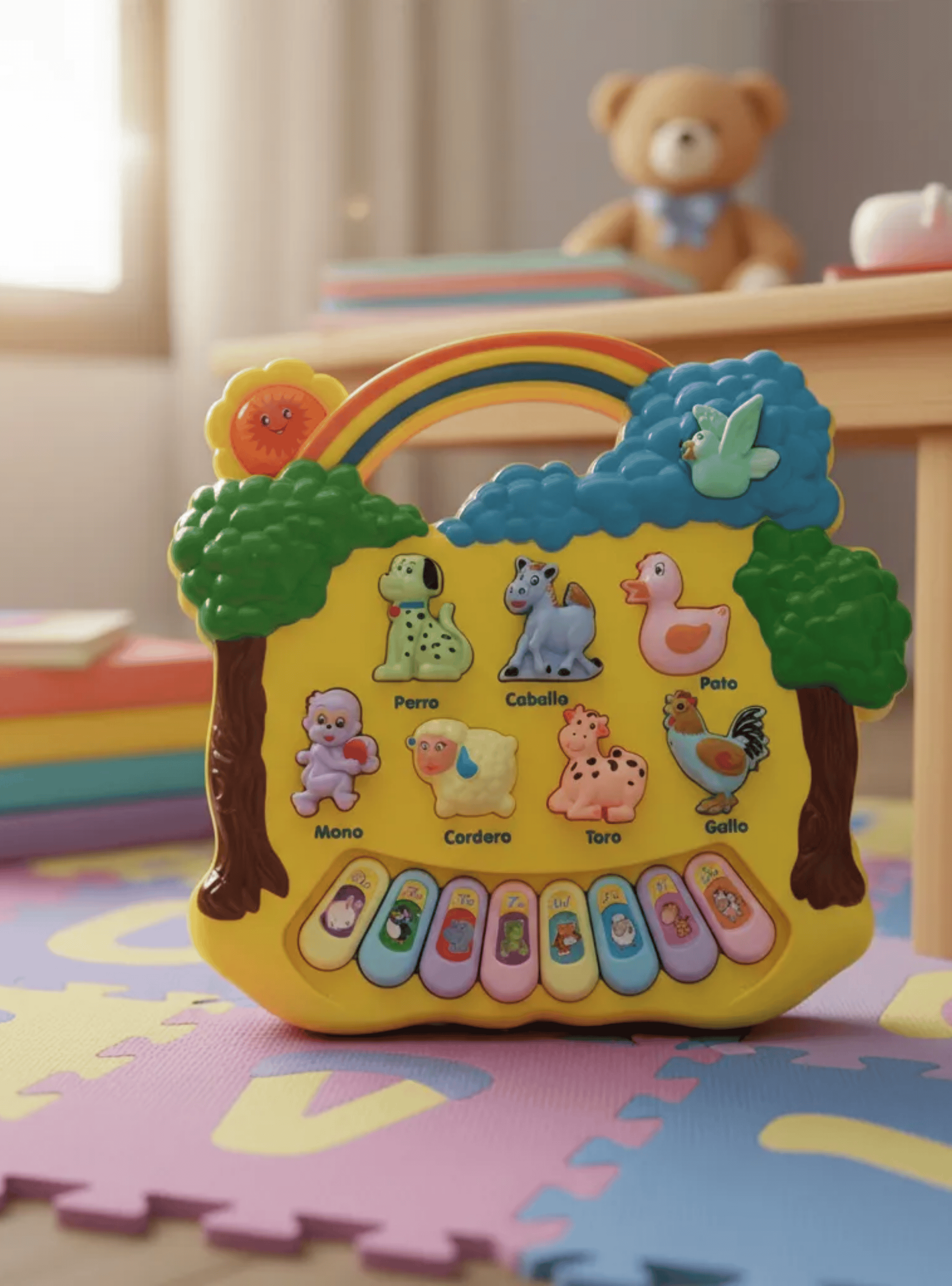 Piano Musical Educativo para Niños con Animales Luces y Música-5