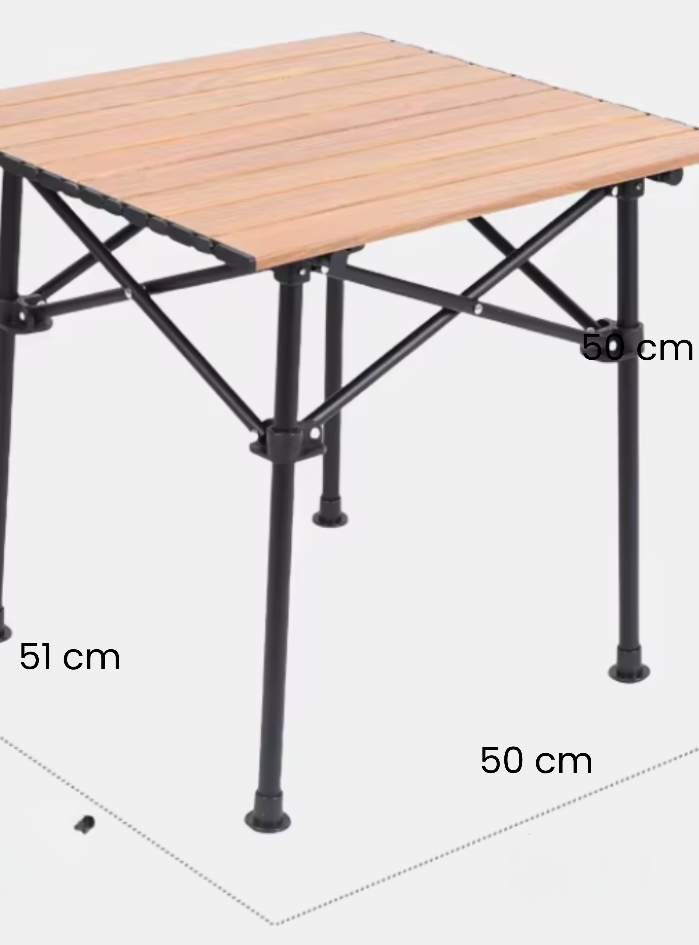 Mesa Plegable Camping Aluminio Liviana Portátil Exterior Diseño Madera-6