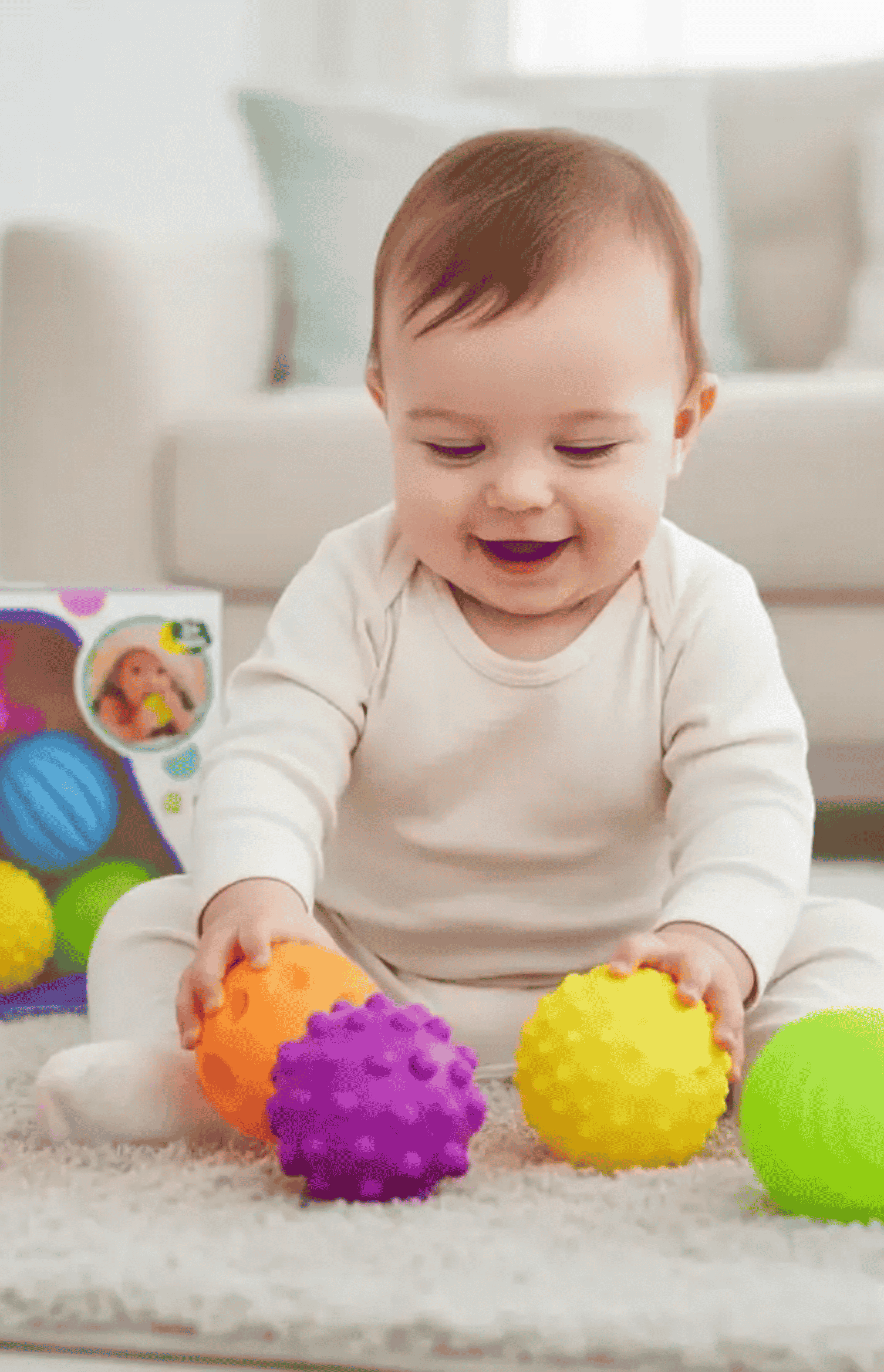 Set de 6 Pelotas Sensoriales Texturizadas para Bebe Juguete Educativo-3