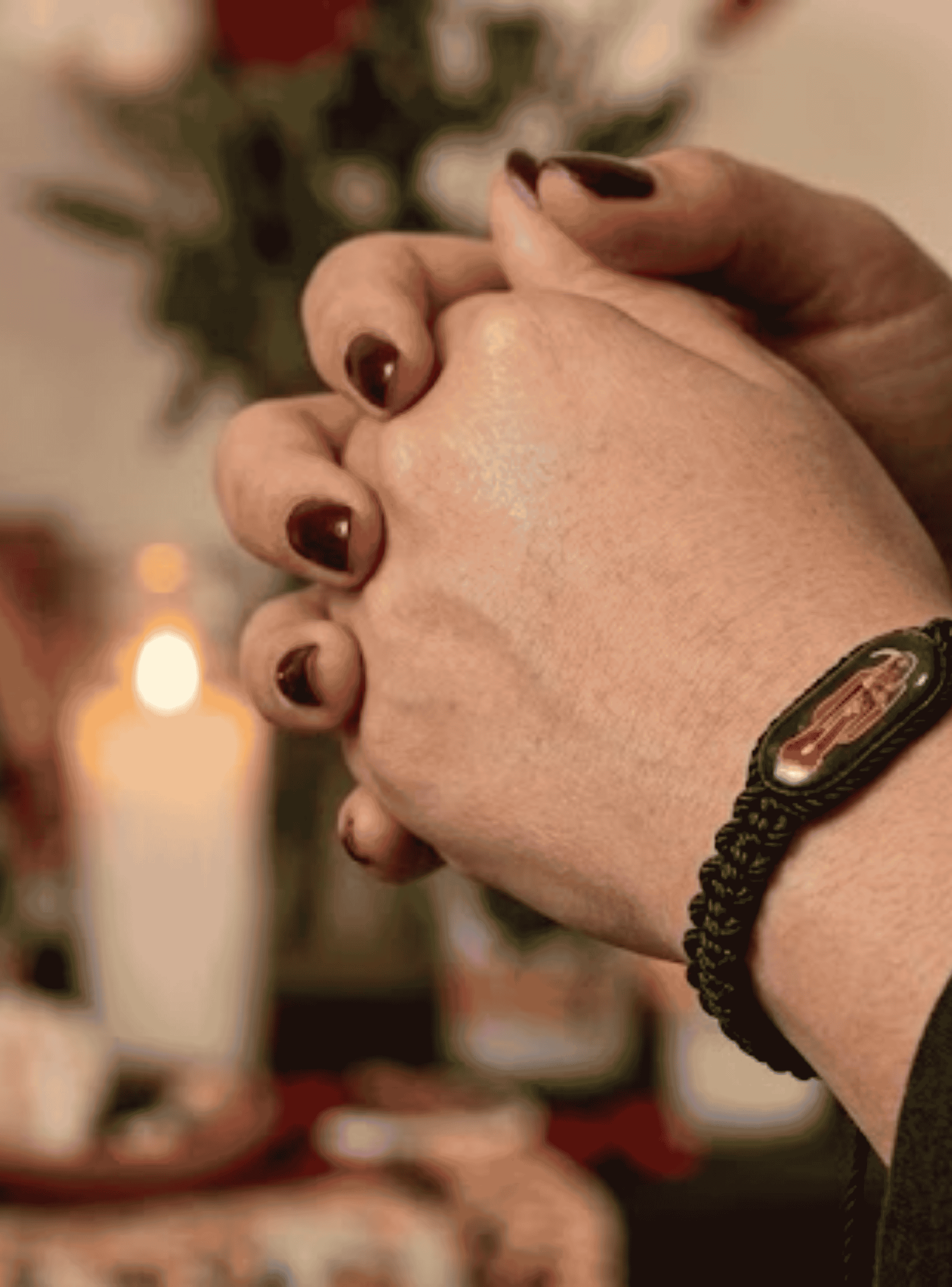 Pulsera Hilo Negro de Santa Muerte Hecha a Mano-5