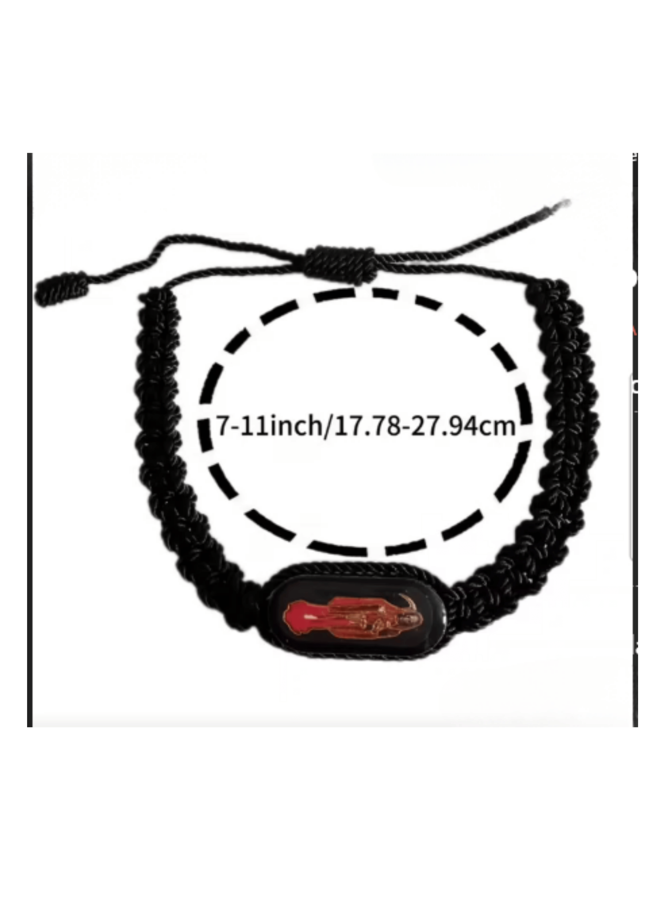 Pulsera Hilo Negro de Santa Muerte Hecha a Mano-6