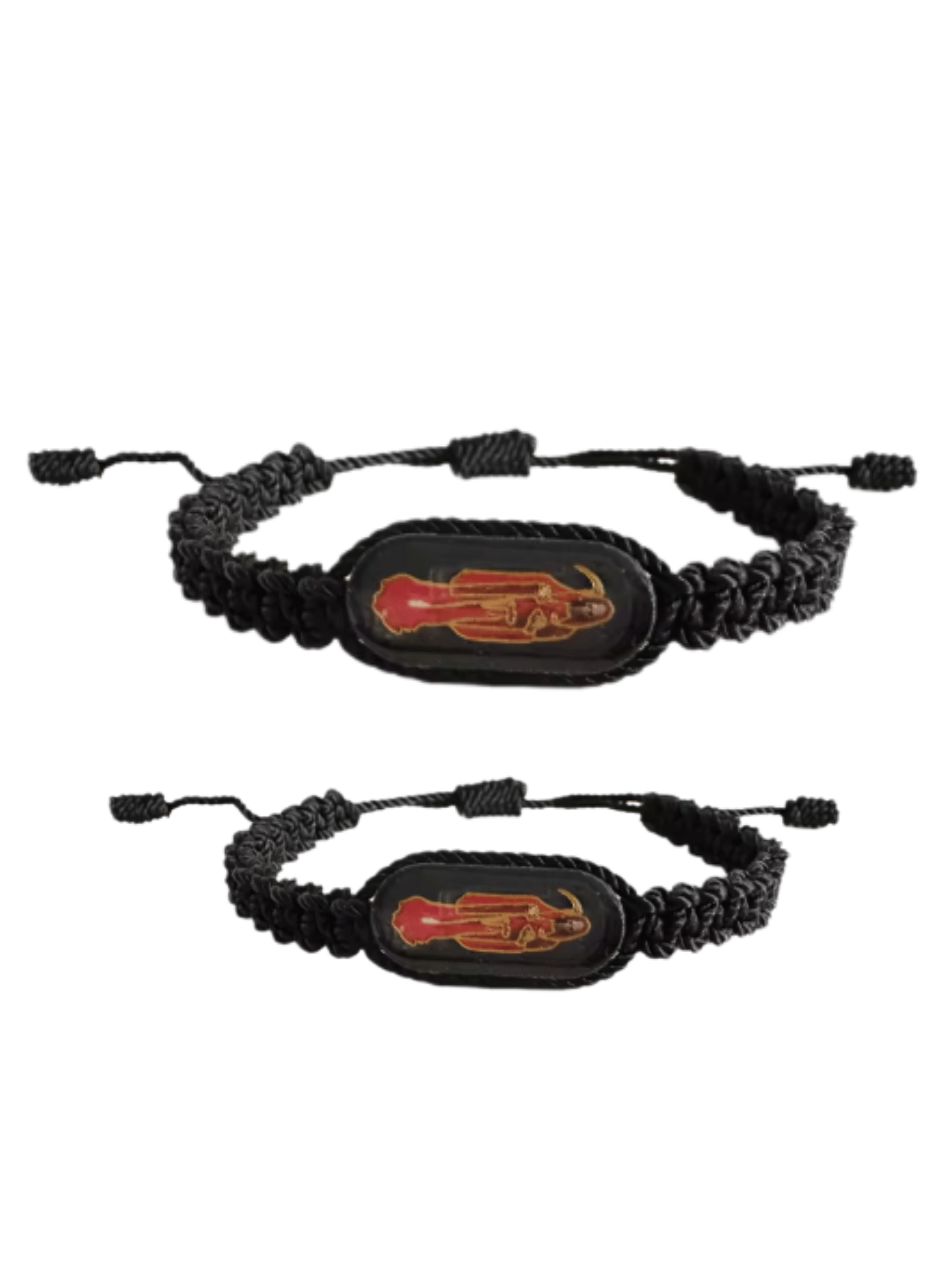 Pulsera Hilo Negro de Santa Muerte Hecha a Mano-0
