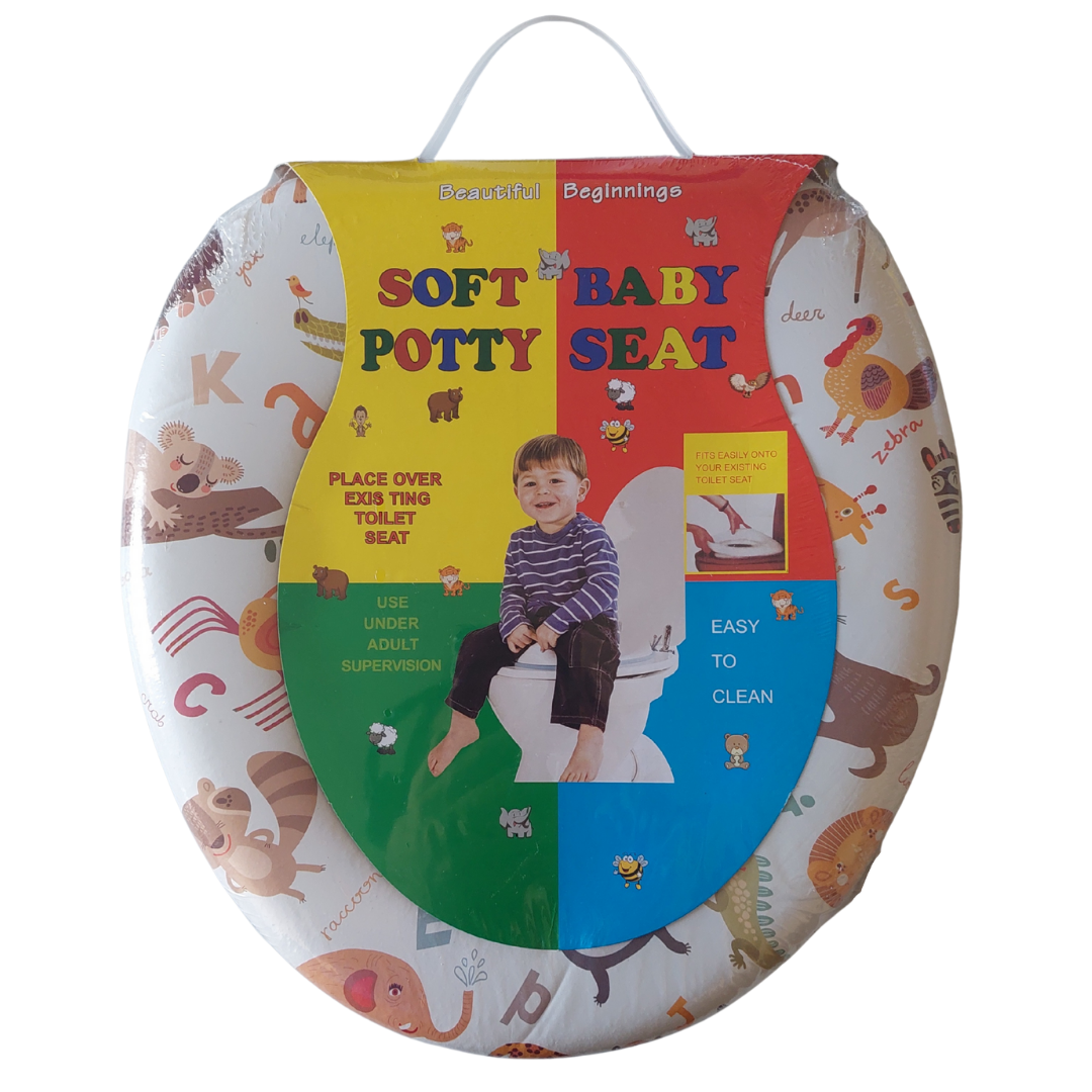 Adaptador Para Wc Infantil Suave Y Acolchado Blanco Animales-2