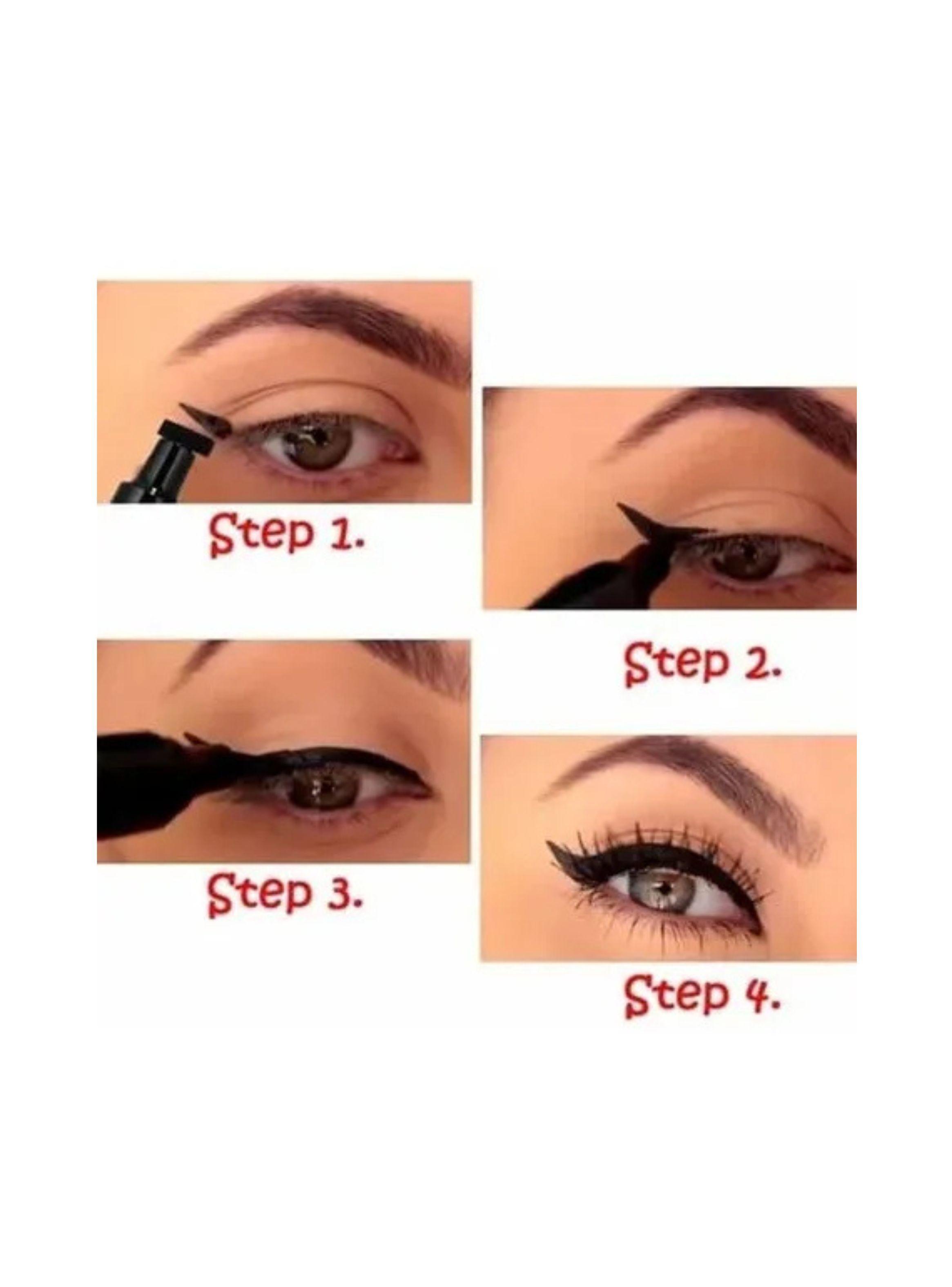 Delineador De Ojos Doble Punta Estampado Ojo Gato Negro-3