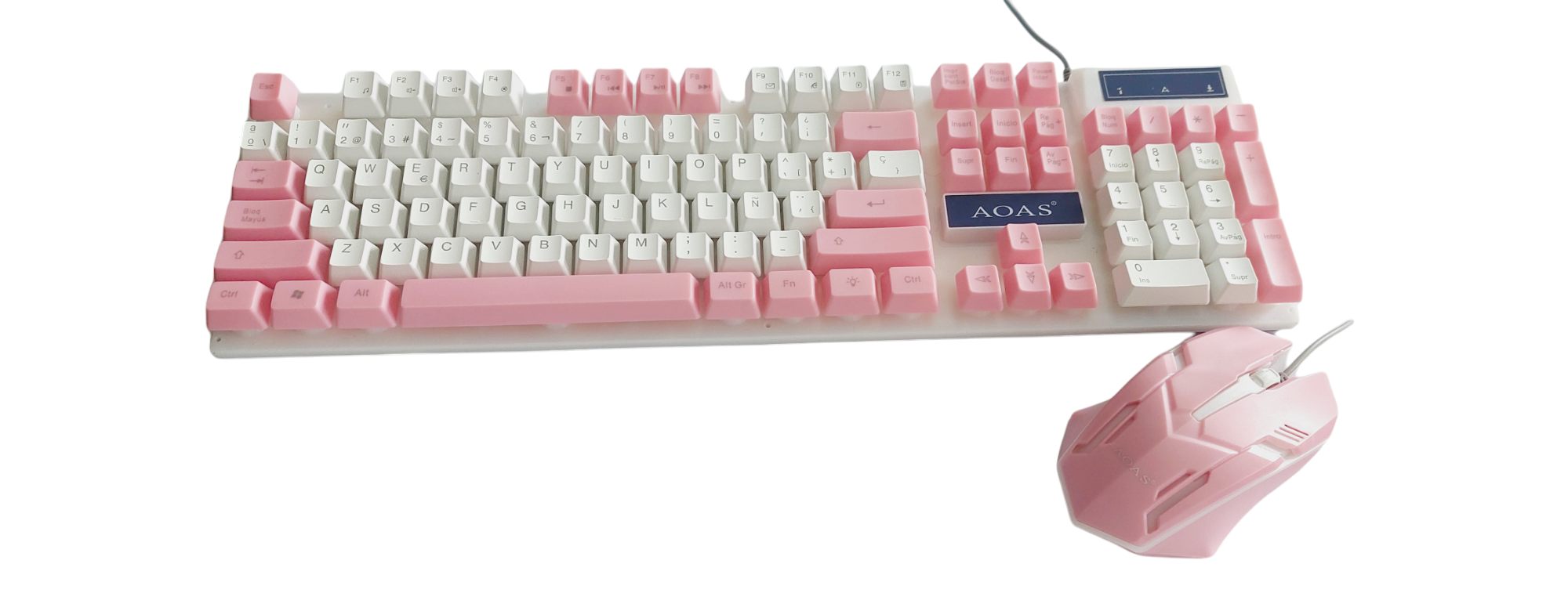 Pack Teclado y Mouse AOAS M-450 color Rosado-0
