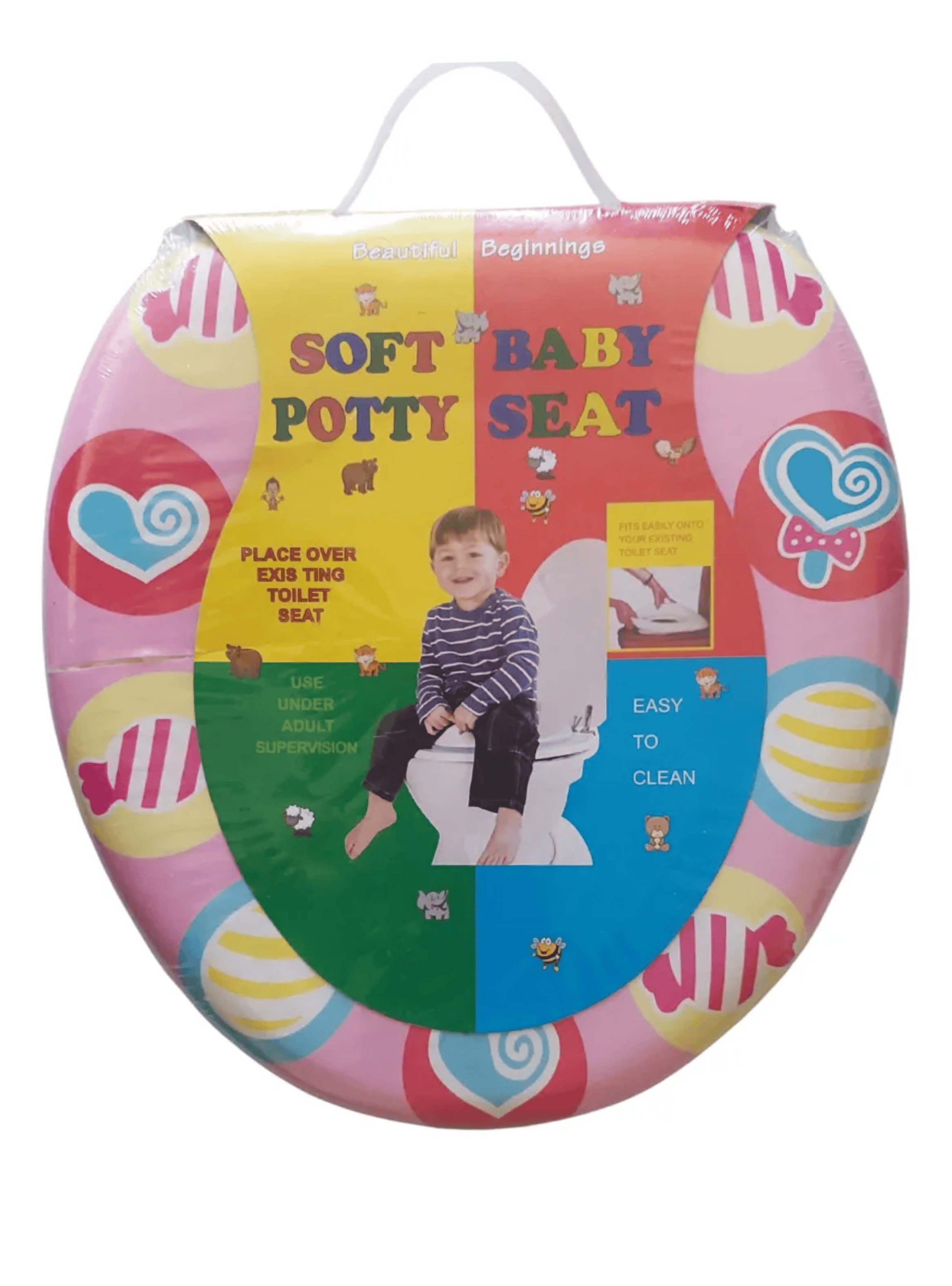 Adaptador Para Wc Infantil Suave Y Acolchado Rosa-5