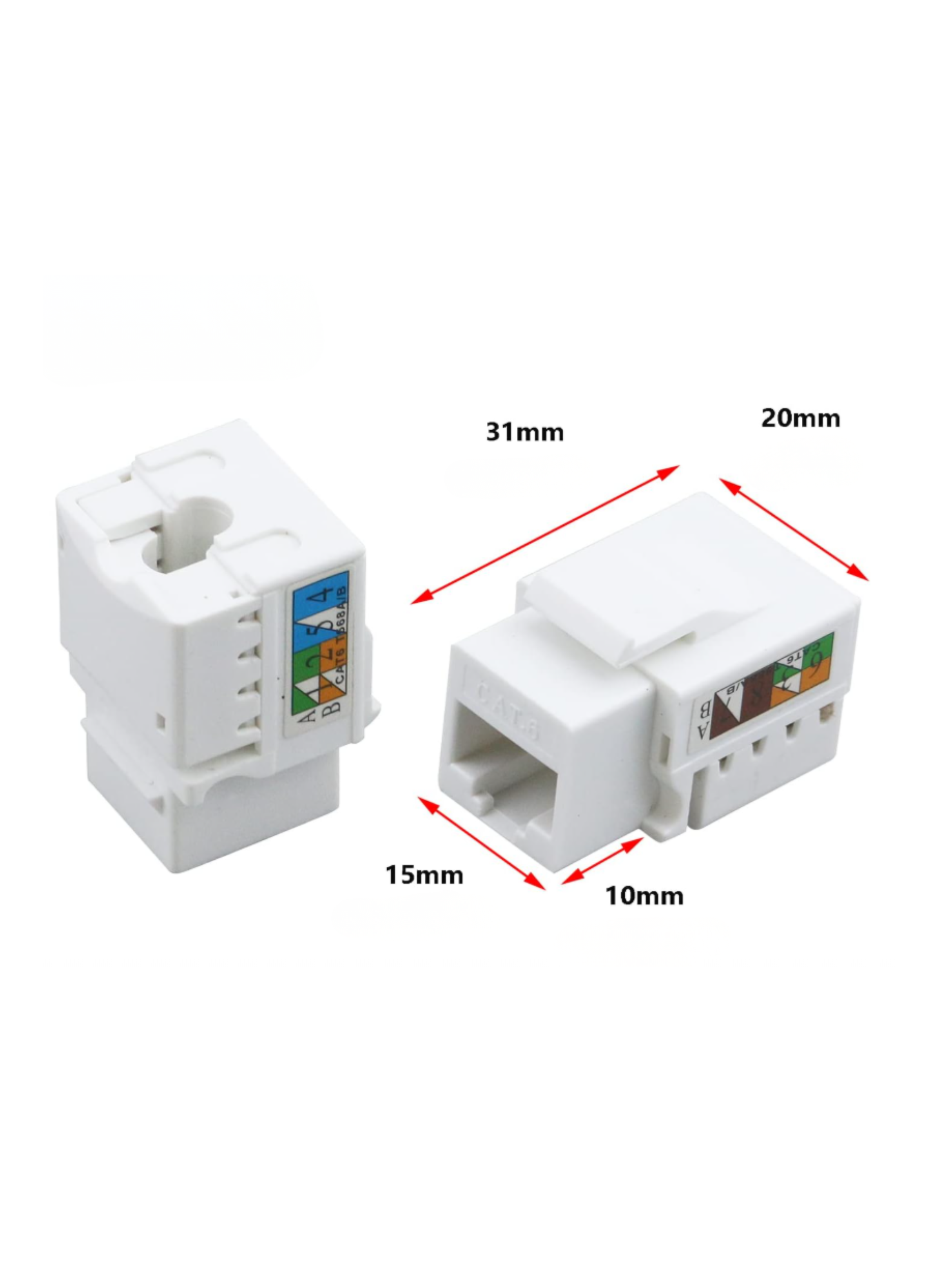 Adaptador RJ45 CAT6 Keystone Jack Modulo para Placa de Pared-2