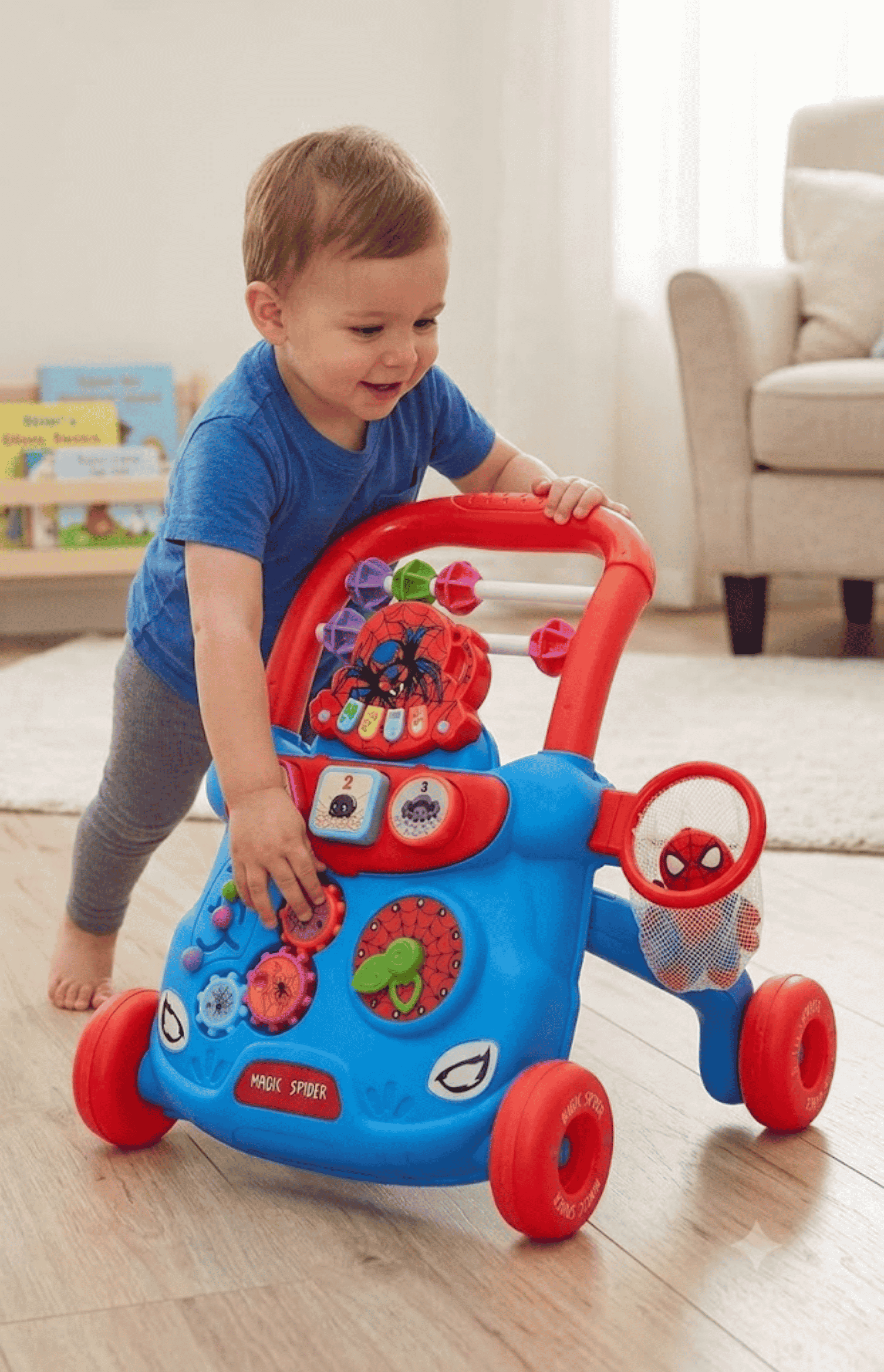 Andador para Bebe Magic Spider con Ruedas y Panel Interactivo Antivuelco-3