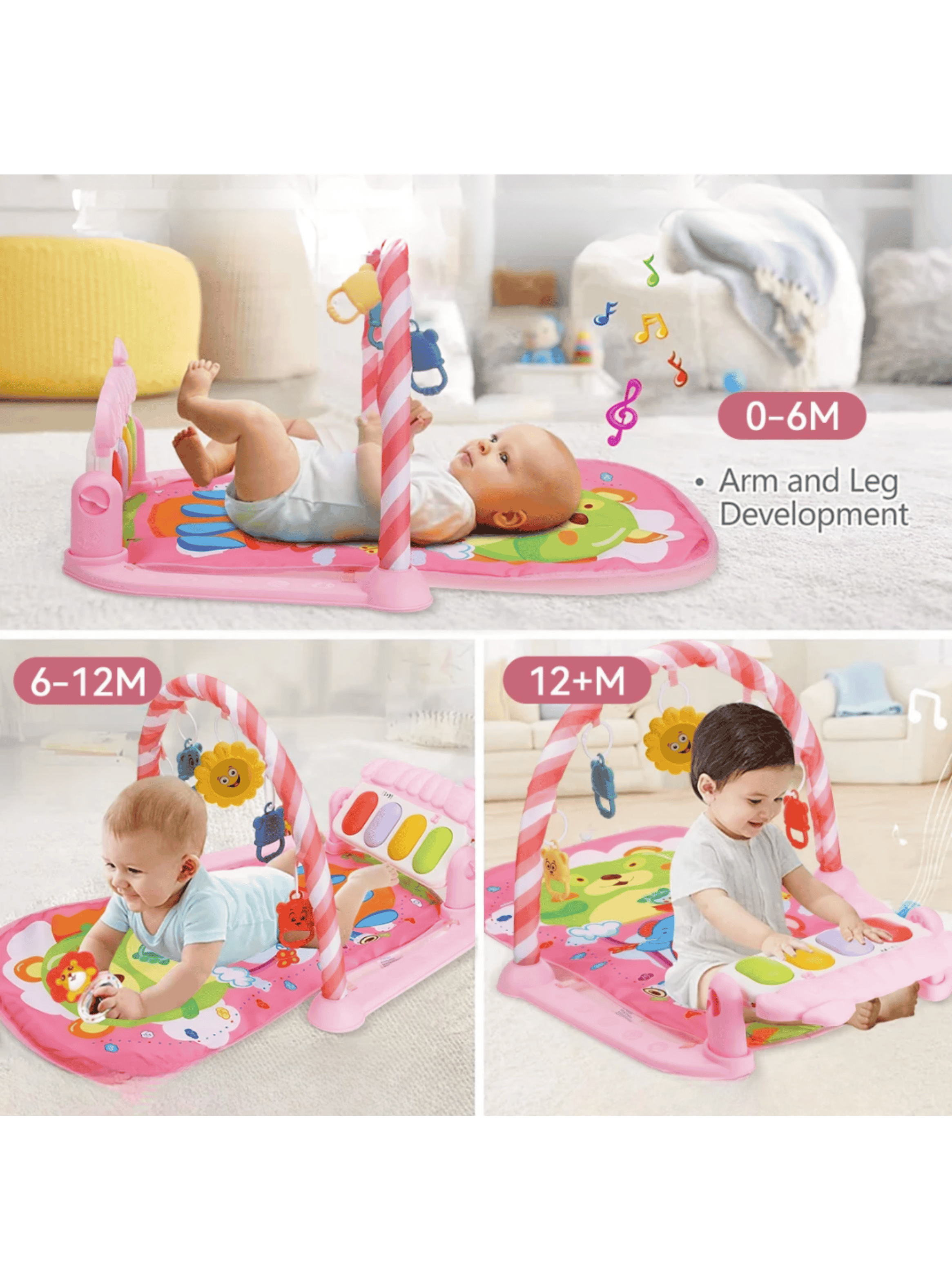 Gimnasio Musical con Alfombra y Piano para Bebe-5