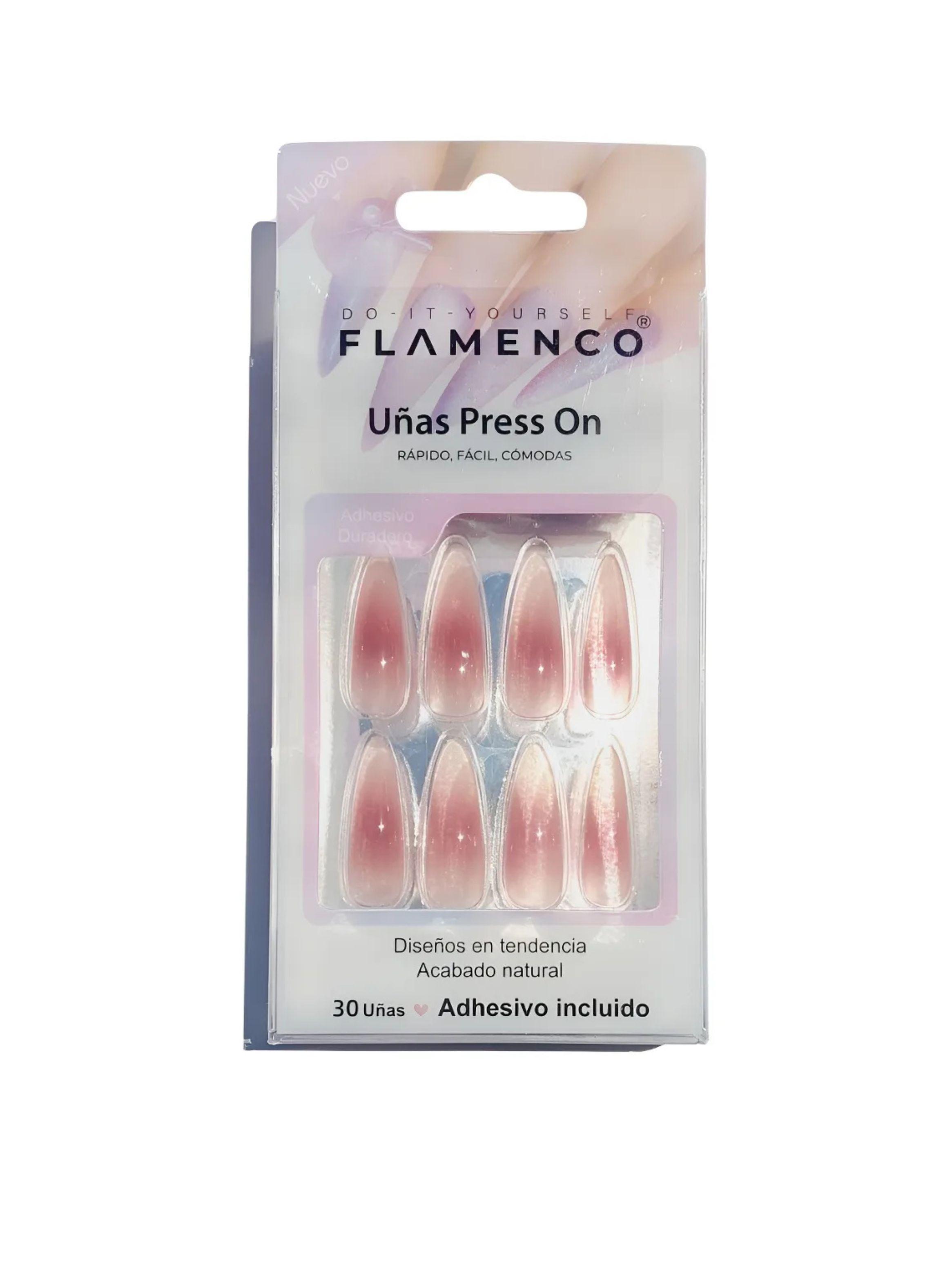 Uñas Press On Autoadhesivas Acabado Natural Rosa-2