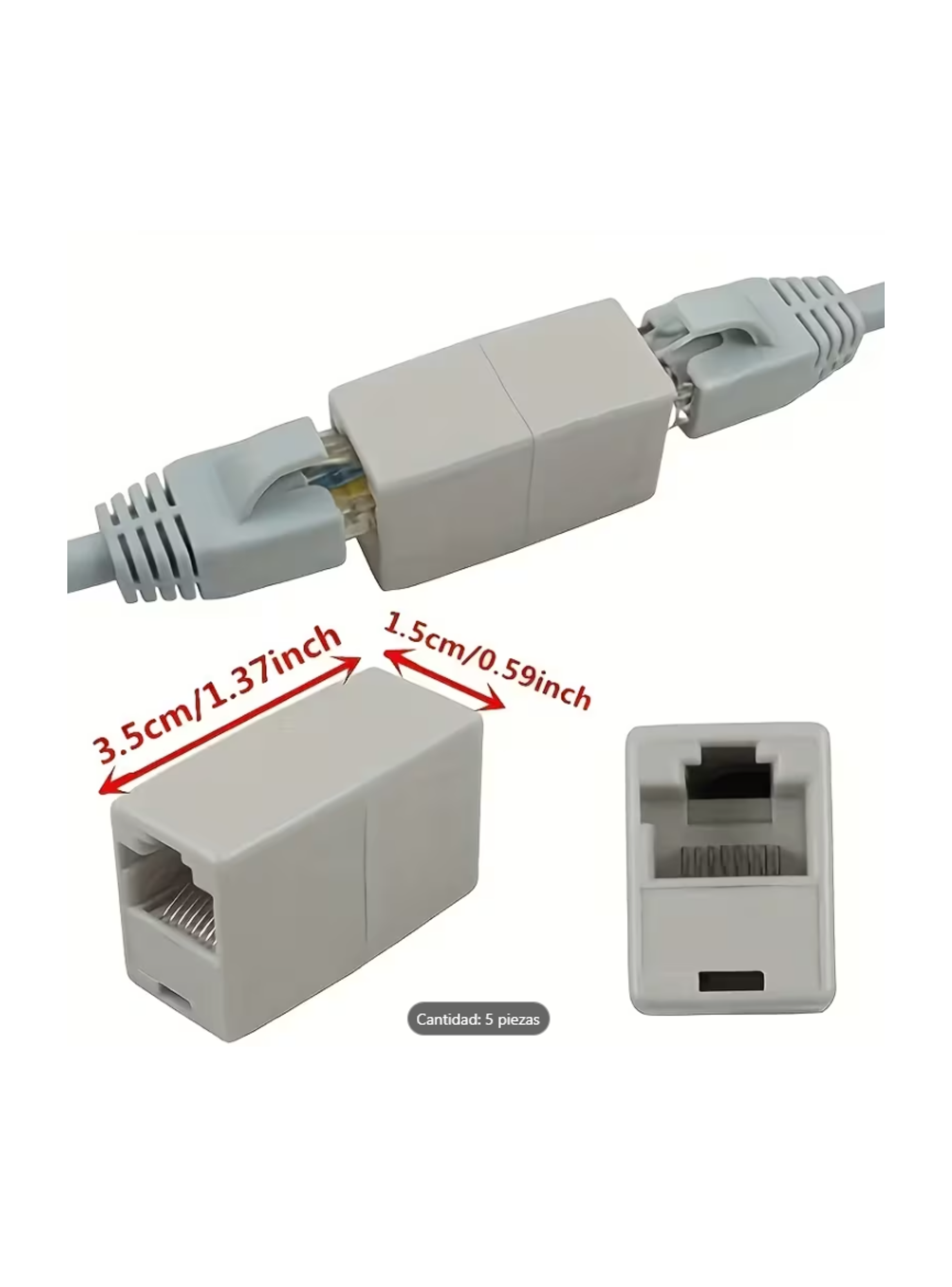 Adaptador RJ45 Hembra a Hembra para Extension de Cable de Red-1