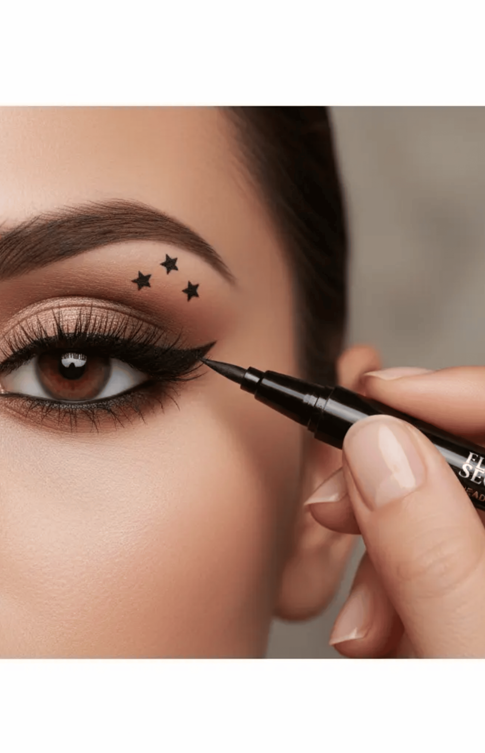 Delineador Flower Secret 2 en 1 con Sello de Estrellas Maquillaje Creativo-3