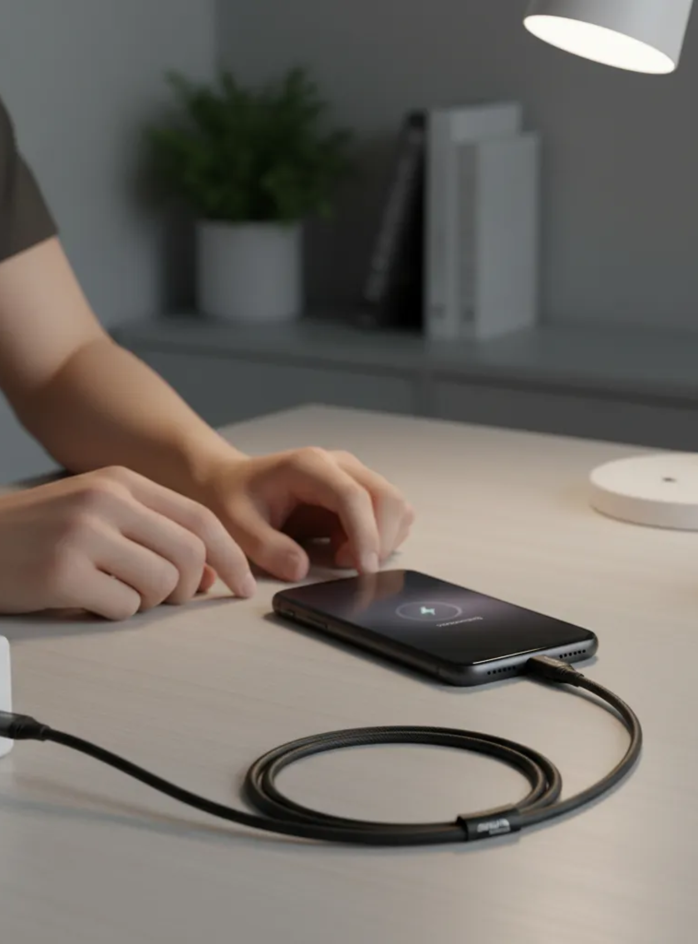 Cable USB Tipo A a Tipo C Nylon Trenzado Pantalla LED Aluminio Negro Antirotura-3