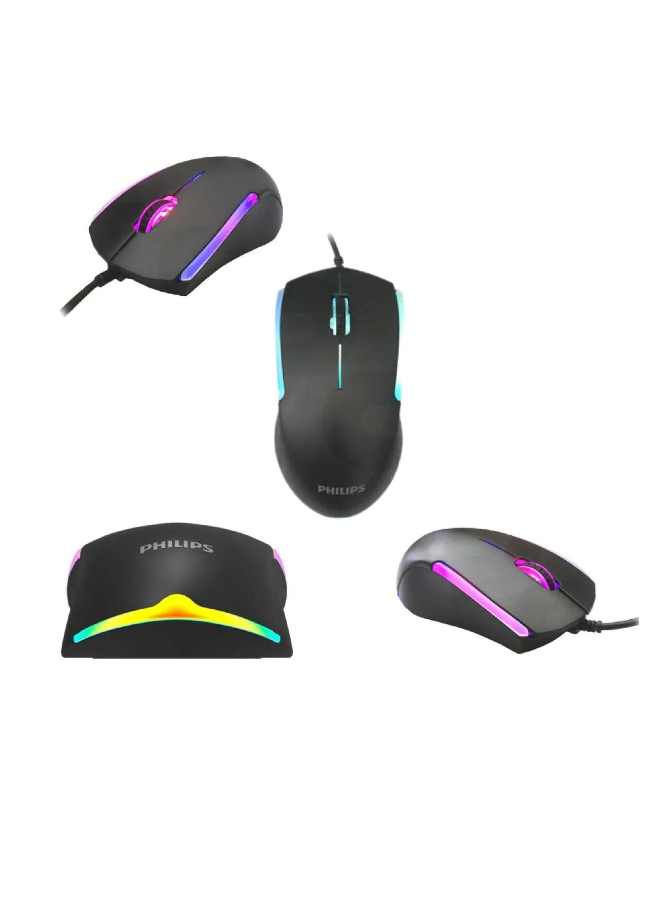 Combo Teclado Y Mouse Philips Spt6214bk Led Rgb Usb-2