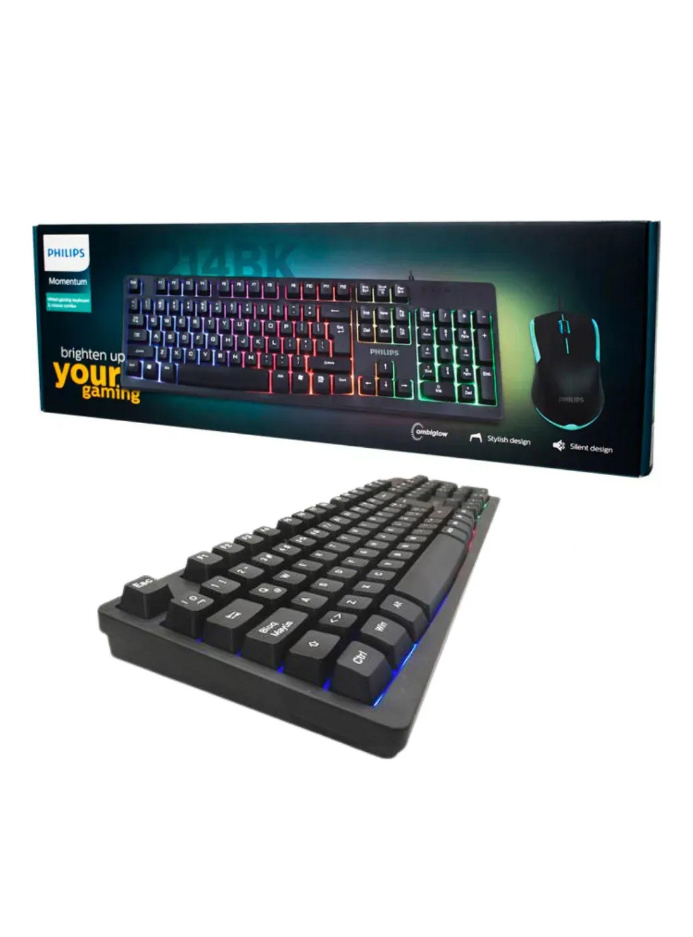 Combo Teclado Y Mouse Philips Spt6214bk Led Rgb Usb-4