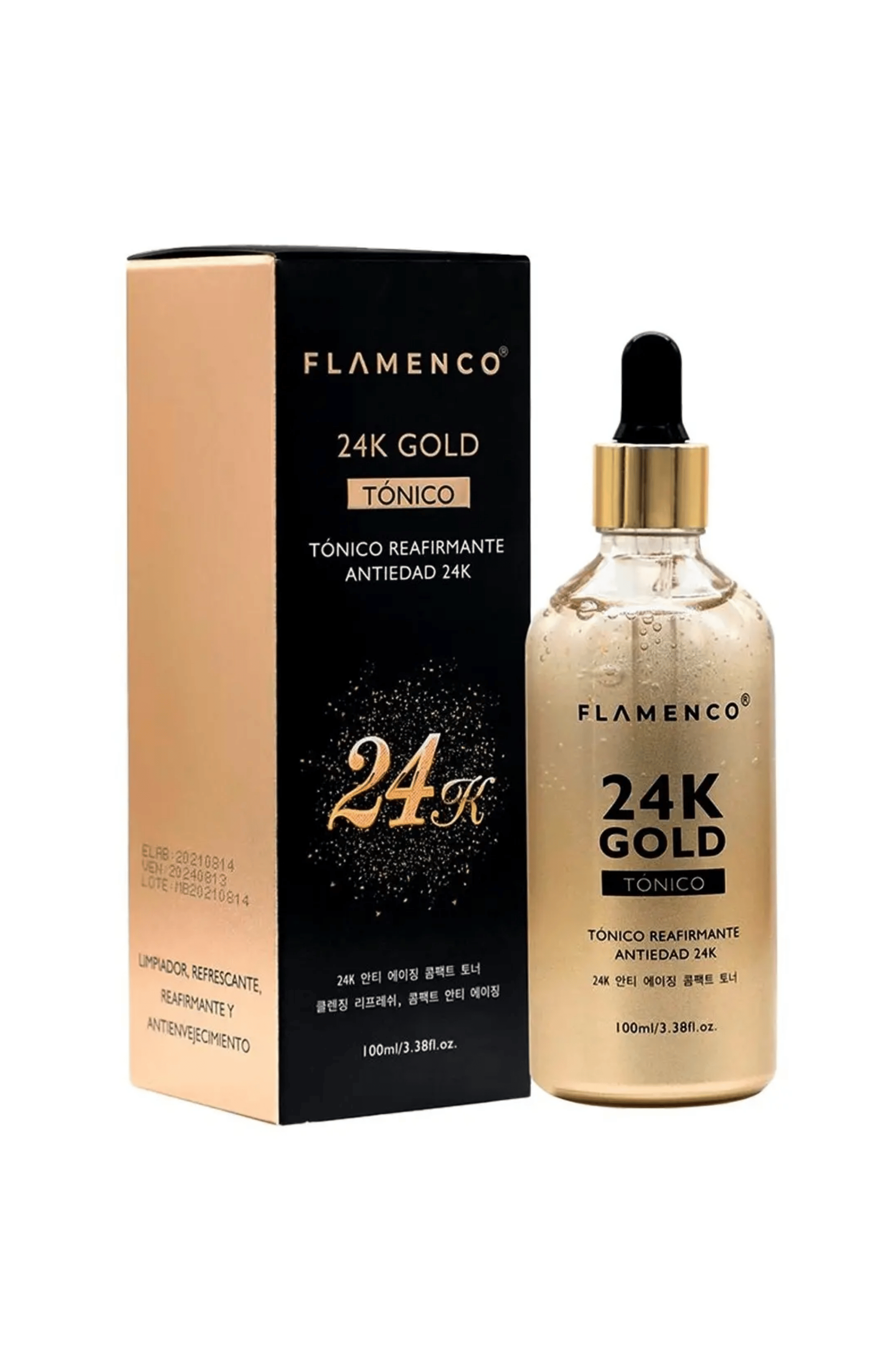Tonico Facial Flamenco Reafirmante Antiedad Gold 24K 100 ml-0