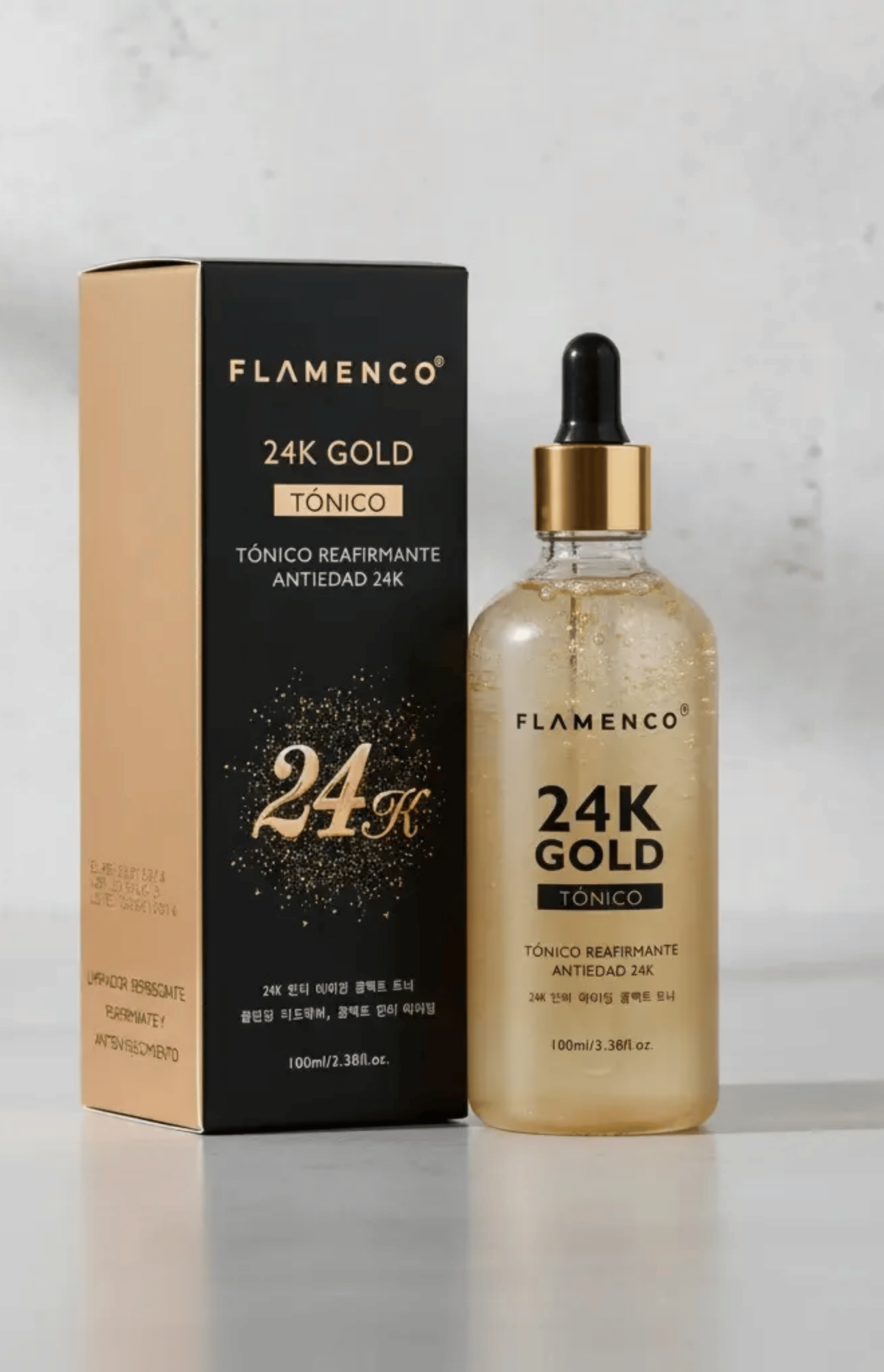 Tonico Facial Flamenco Reafirmante Antiedad Gold 24K 100 ml-4