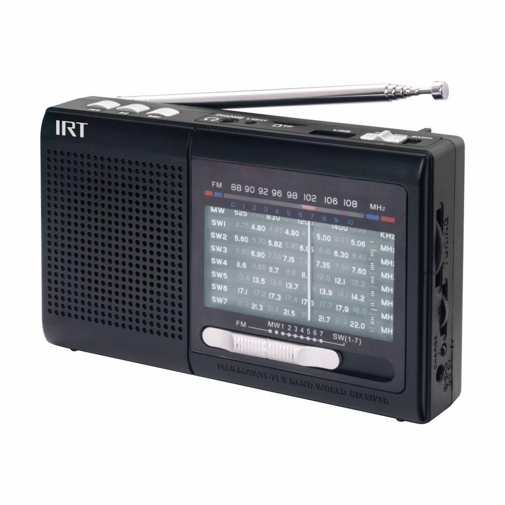 RADIO IRT 9 BANDAS RECARGABLE  AM/FM/SW/USB/MSD I005RP9B01N-3