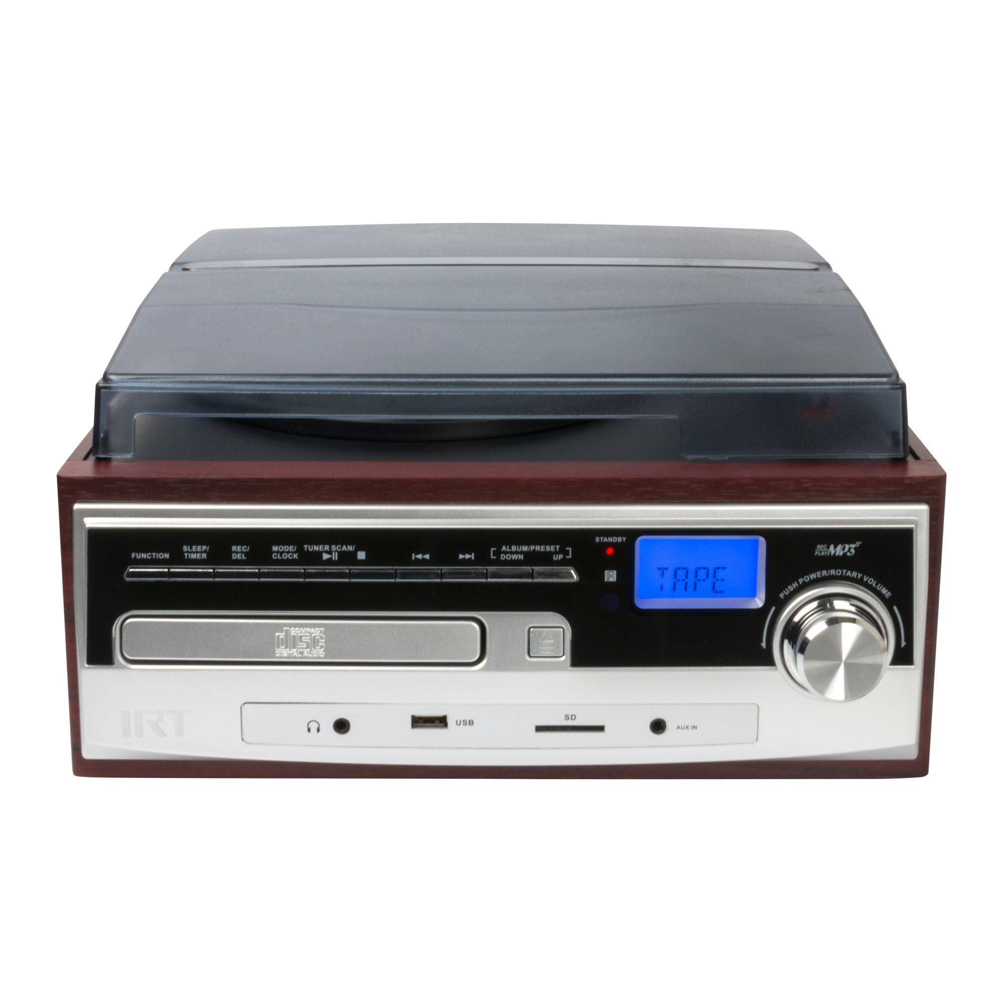 TOCADISCOS IRT LOS 80 USB/SD/ RADIO FM/ AUX/ BT/ CD/CASSETTE-3