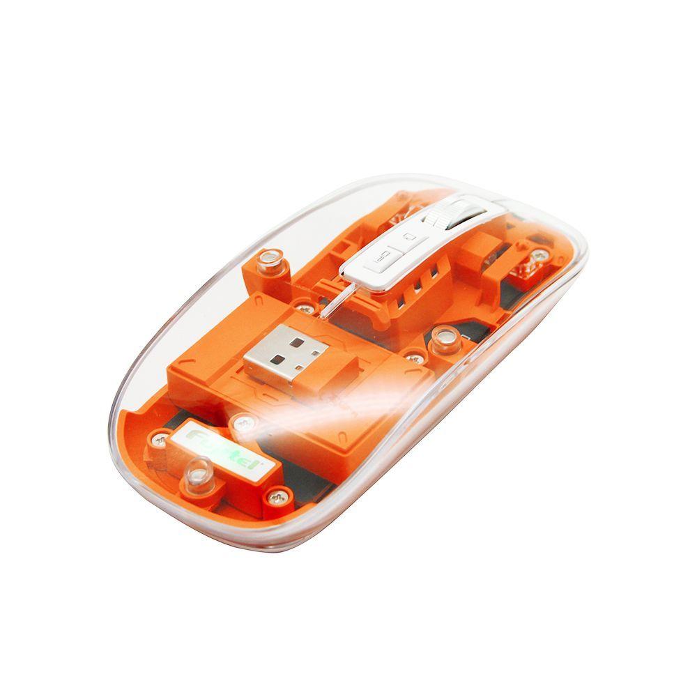 MOUSE INALAMBRICO FUJITEL CRYSTAL 24G BT I160CRYWM74ORG-3