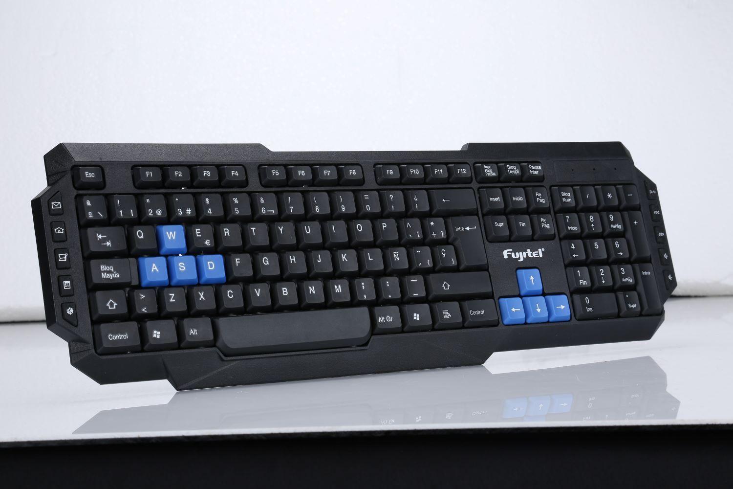 TECLADO INALAMBRICO 105  + 10 TECLAS NEGRO FUJITEL-2