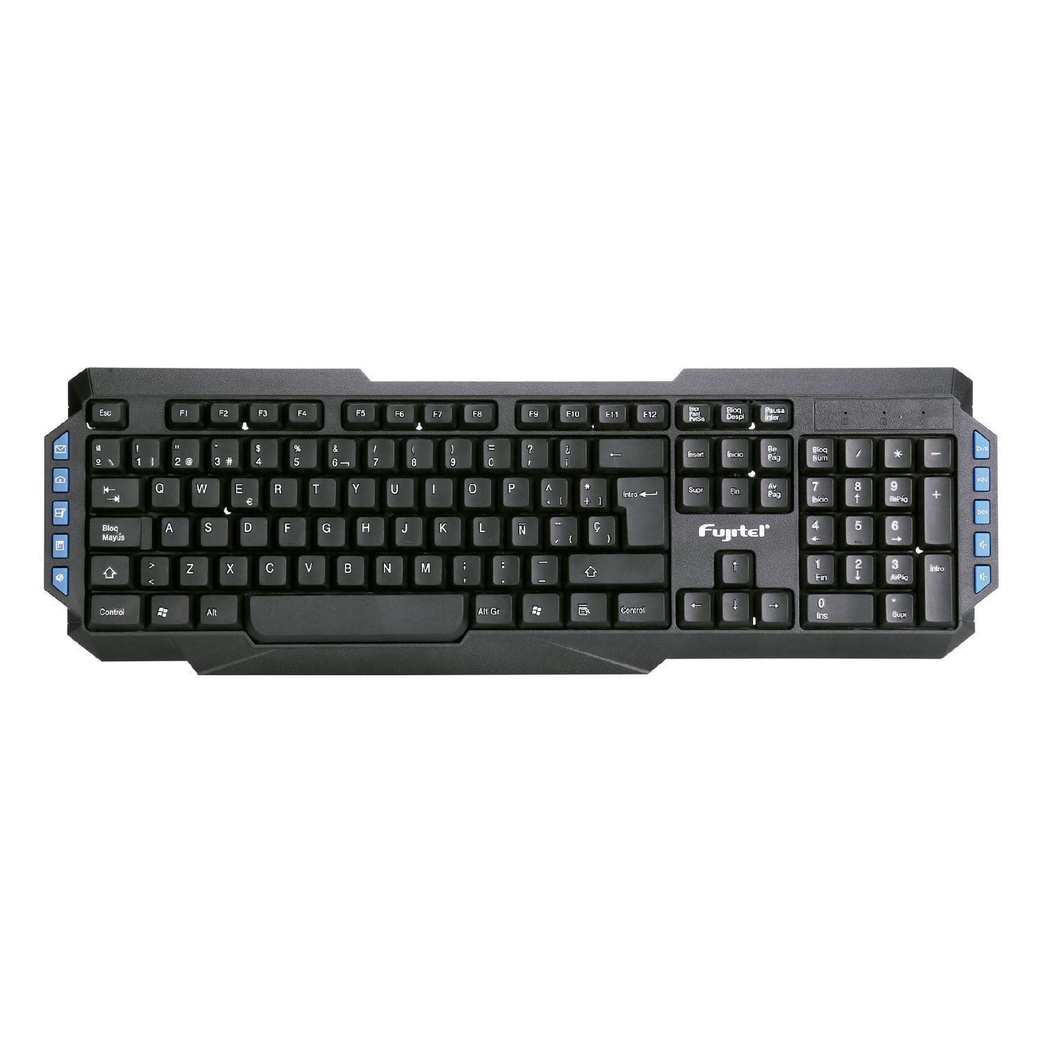 TECLADO INALAMBRICO 105  + 10 TECLAS NEGRO FUJITEL-3