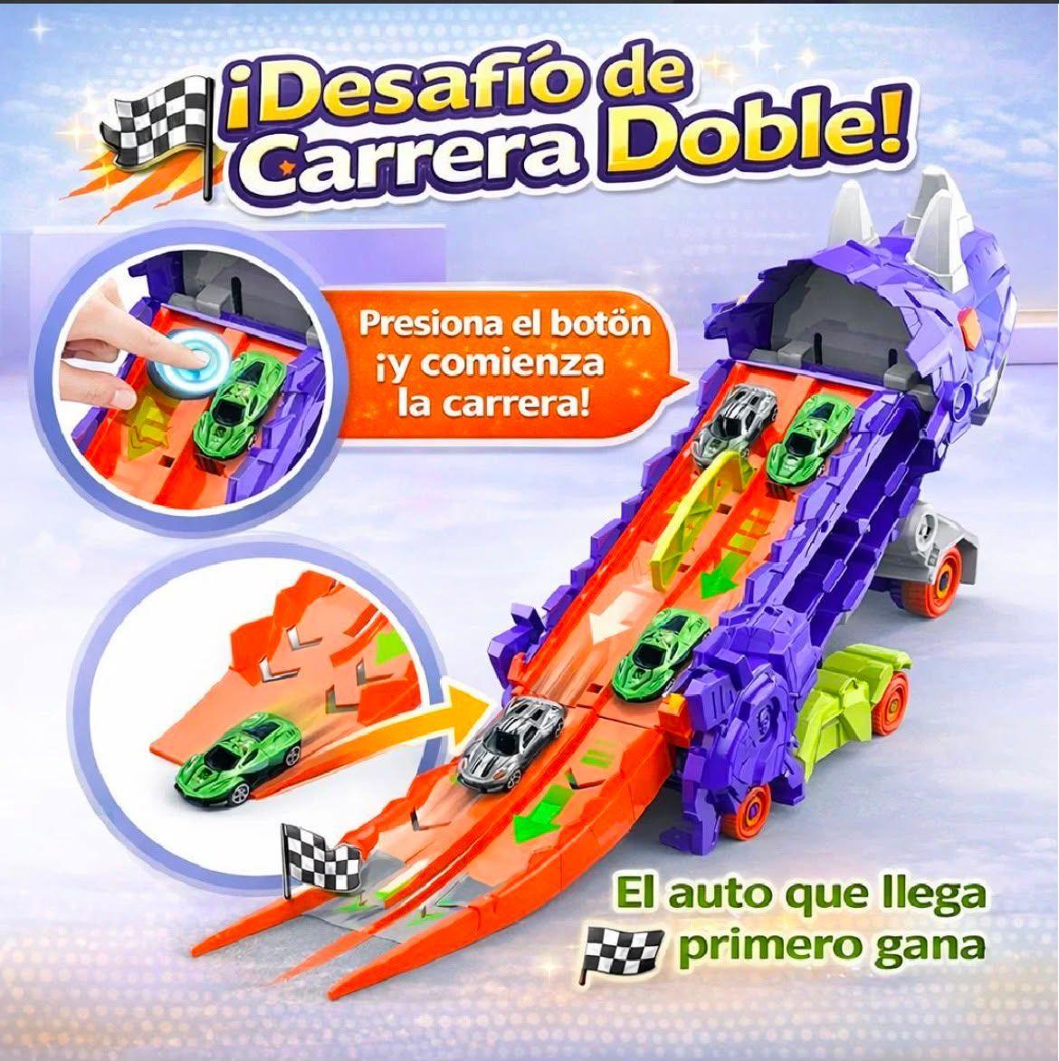 Cami n Dinosaurio Transportador Lanzador Autos Juguete Ni os-2
